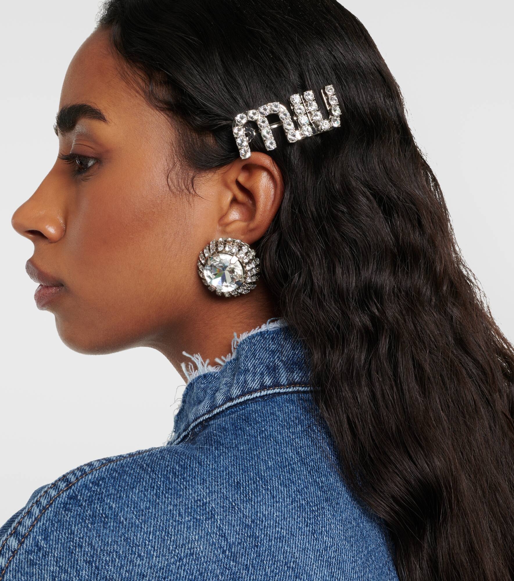 Logo embellished hair clip - 3