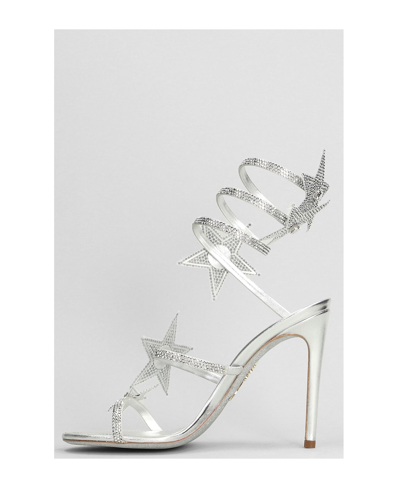 Star Cleo Sandals In Silver Leather - 3