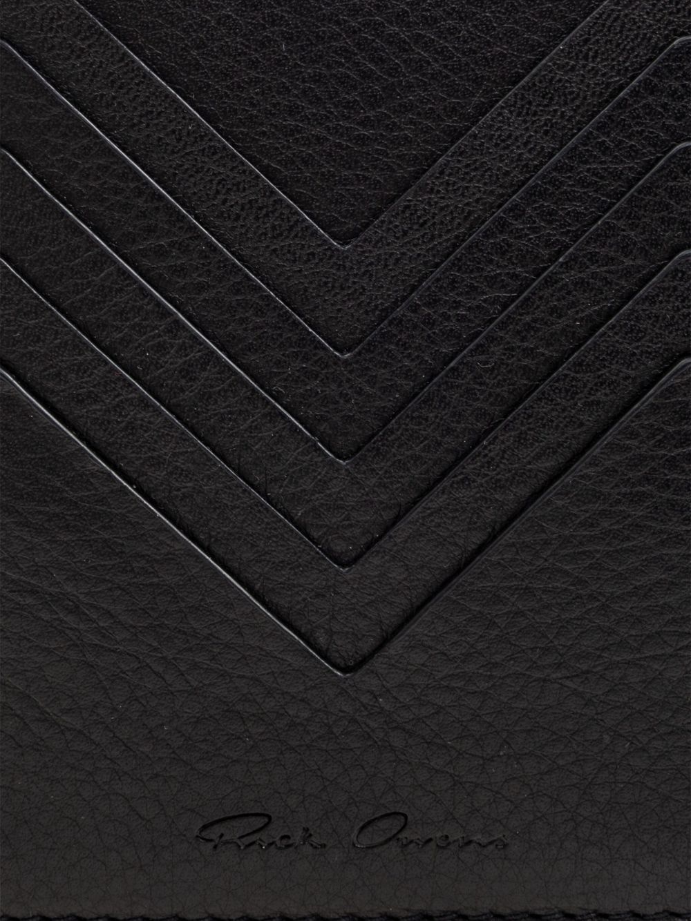 chevron-detail leather cardholder - 5