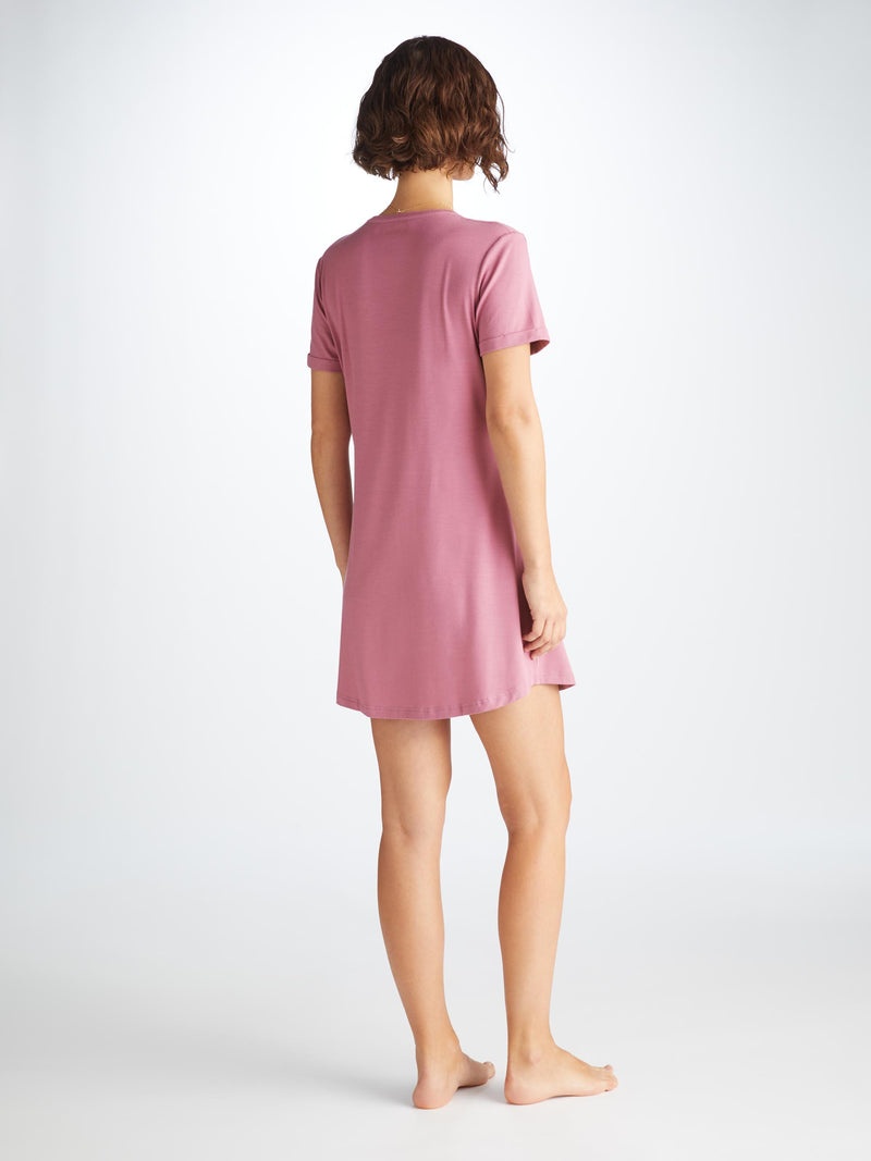 Women's V-Neck Sleep T-Shirt Lara Micro Modal Stretch Orchid Purple - 4