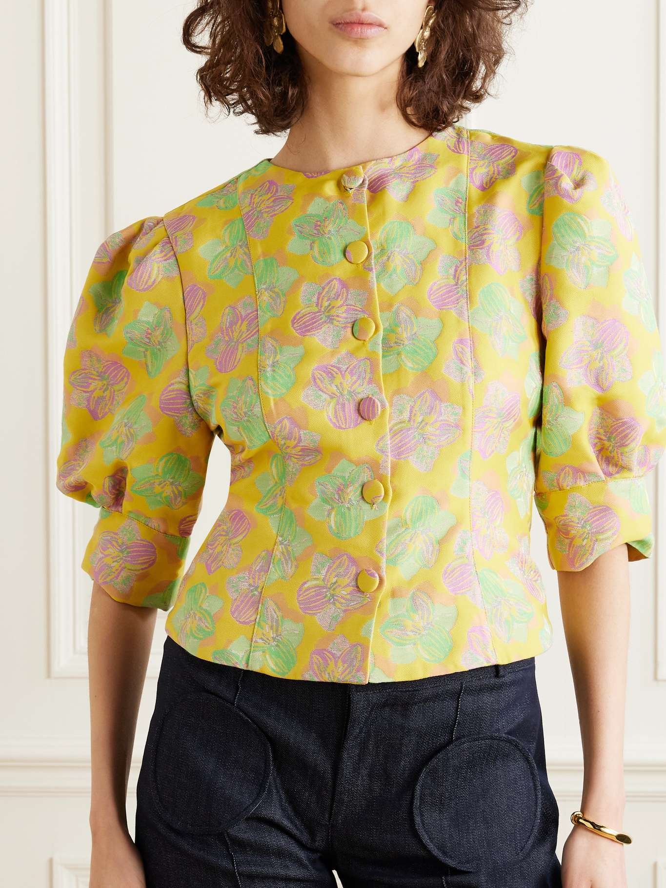 Jasper floral-jacquard blouse - 3