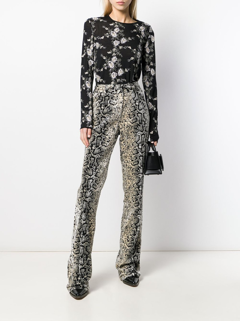 GIAMBATTISTA VALLI snakeskin effect bootleg trousers outlook