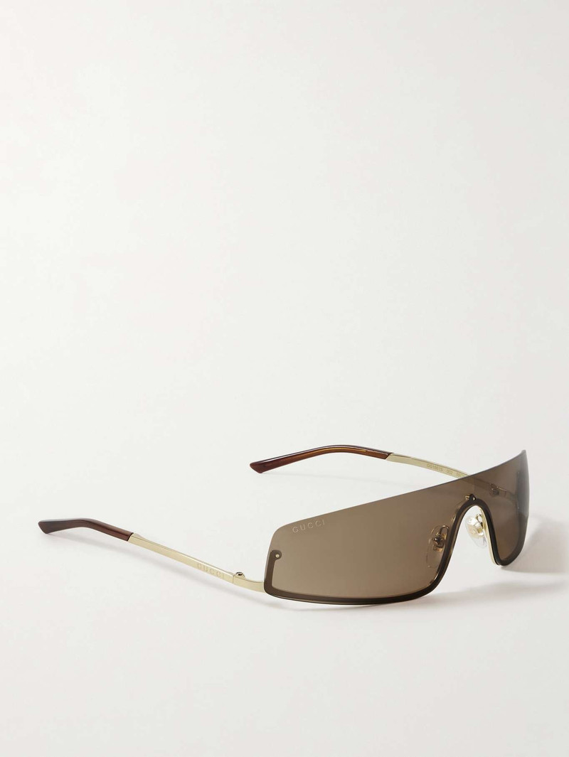 Rimless rectangle-frame gold-tone sunglasses 3