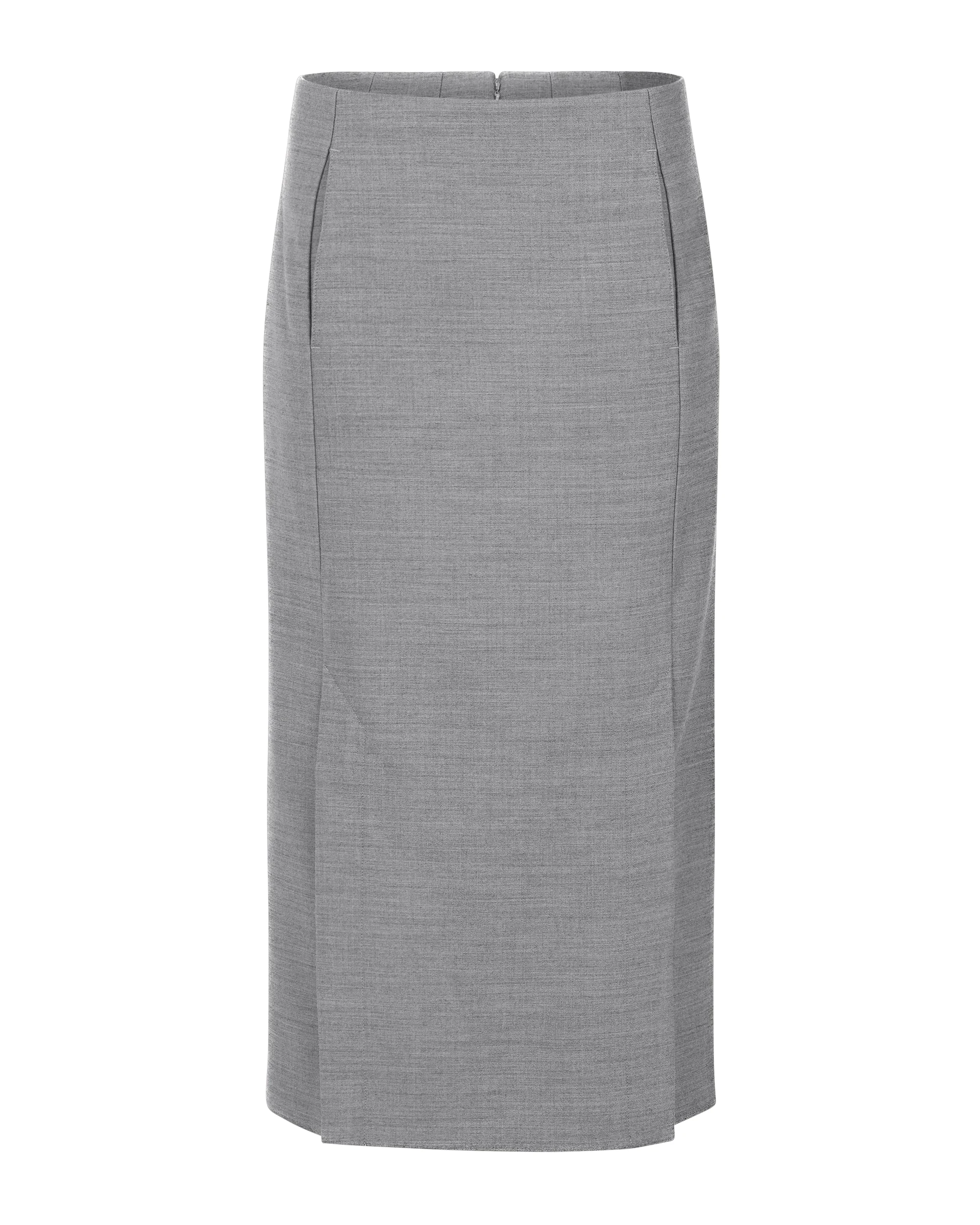 TAILORED MIDI SKIRT WARM GRAY - 1