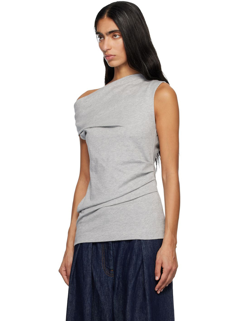 Dries Van Noten Gray Heavy Jersey Tank Top outlook