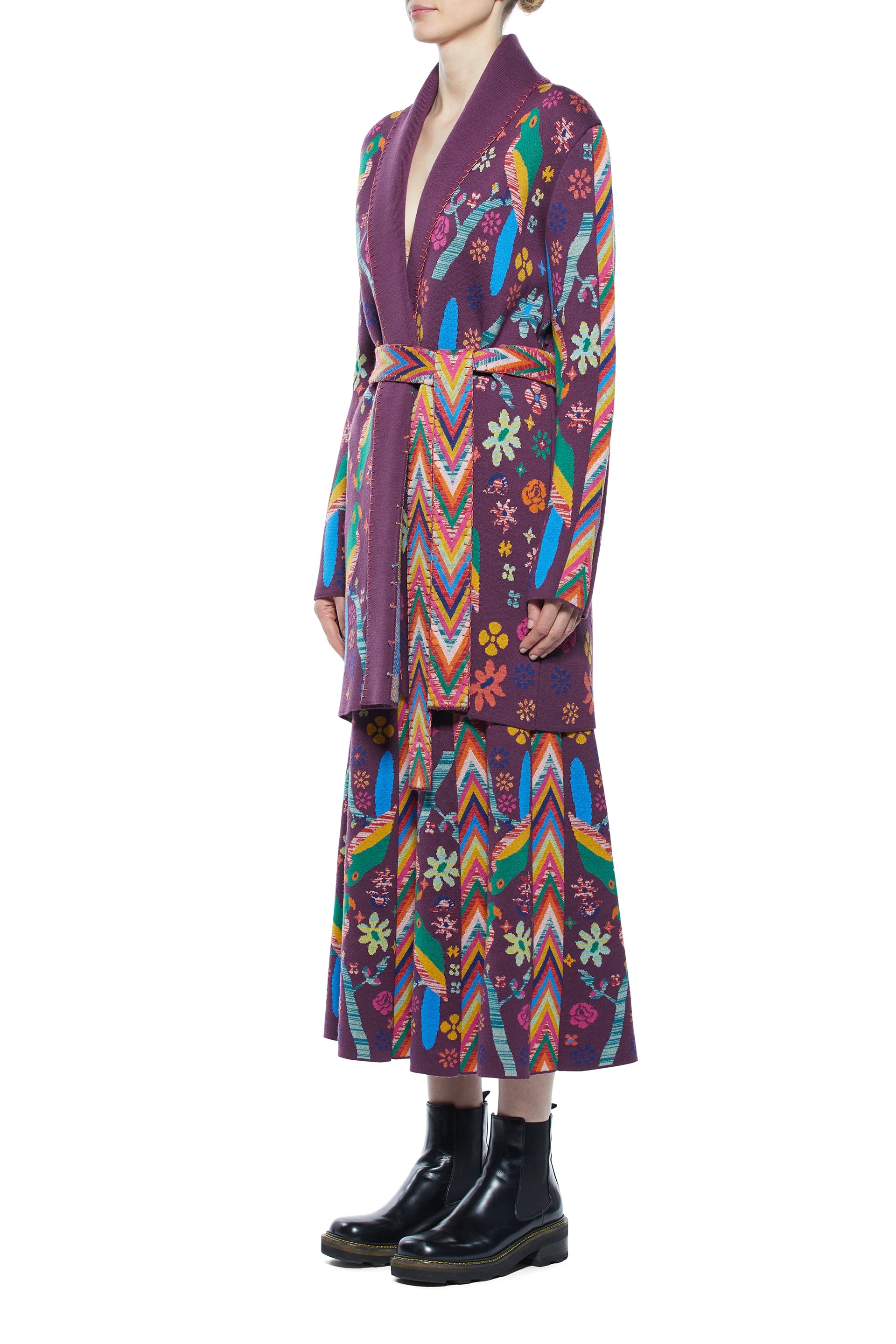 Margot Cardigan in Multi Stitch Wool - 3