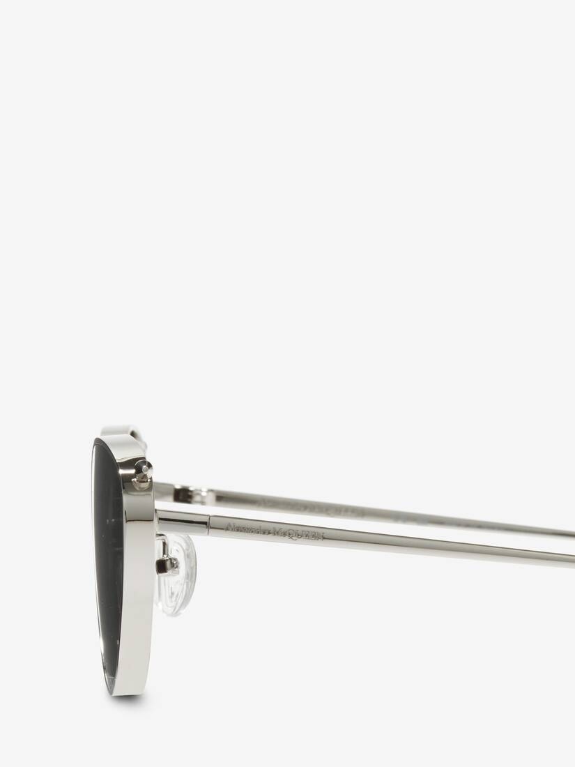 Women's Front Piercing Cat-eye Sunglasses in Silver - 5