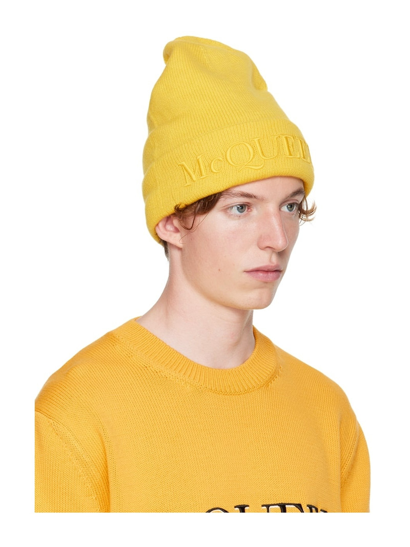 Alexander McQueen Yellow Logo Beanie outlook