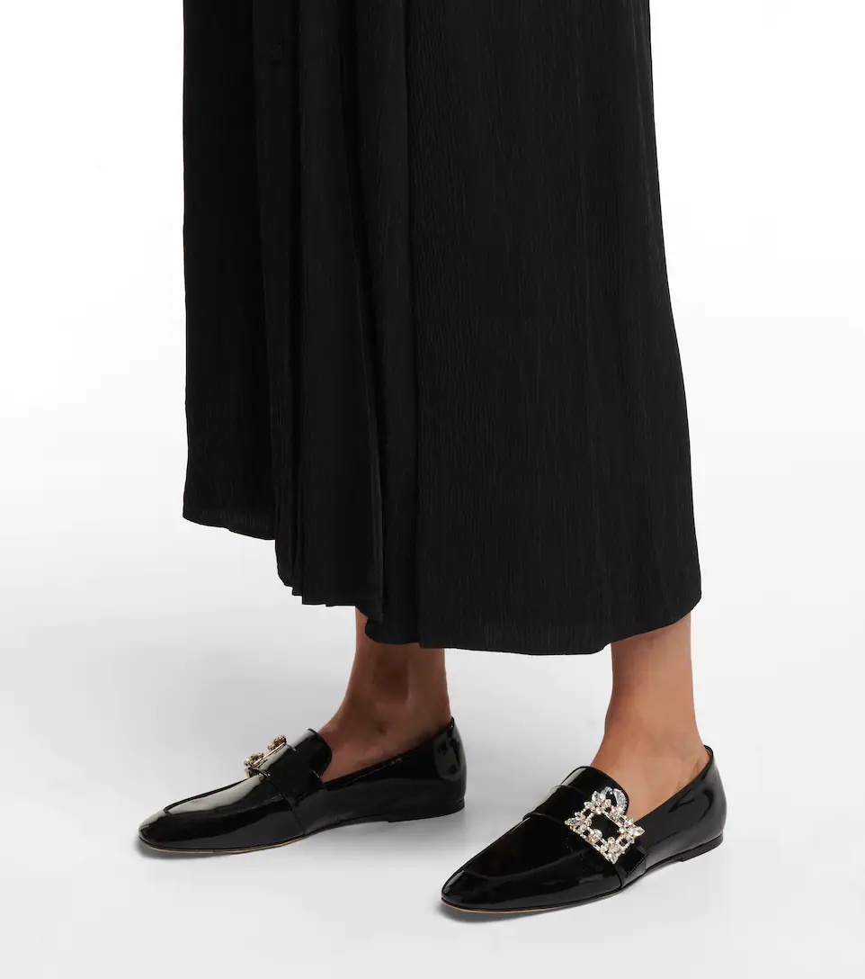 Mini Broche patent leather loafers - 4