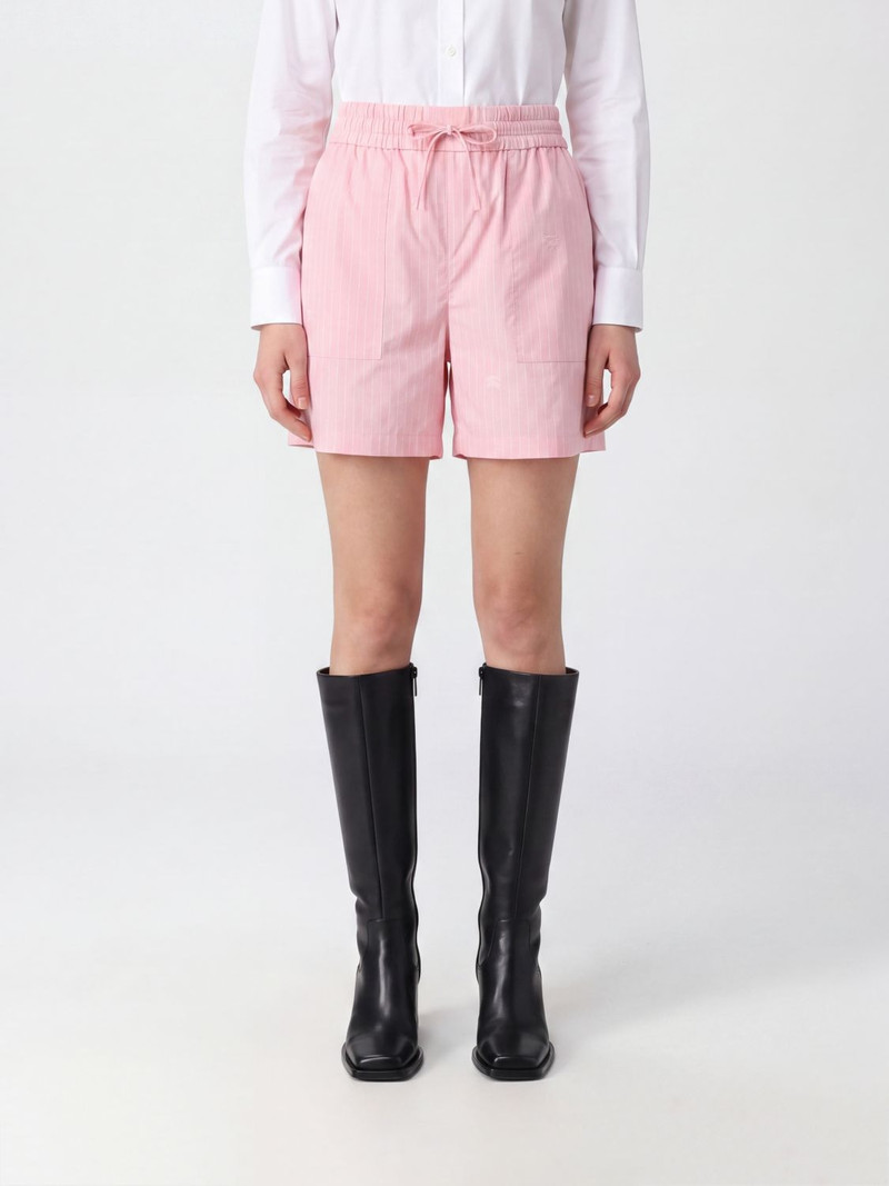 BURBERRY High-Waisted Striped Cotton Lounge Shorts with Drawstring 1