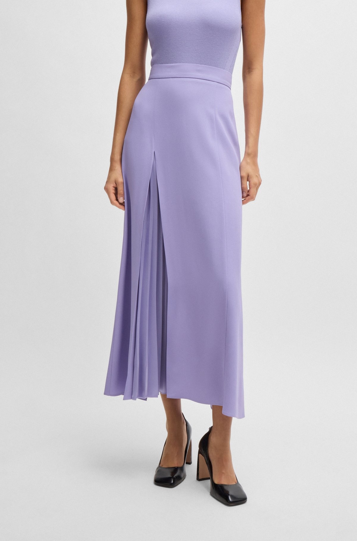 MAXI SKIRT WITH PLISSÉ DETAIL - 2