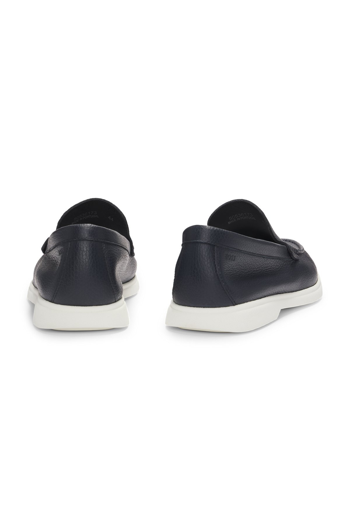 TUMBLED-LEATHER MOCCASINS WITH LOGO DETAIL - 5