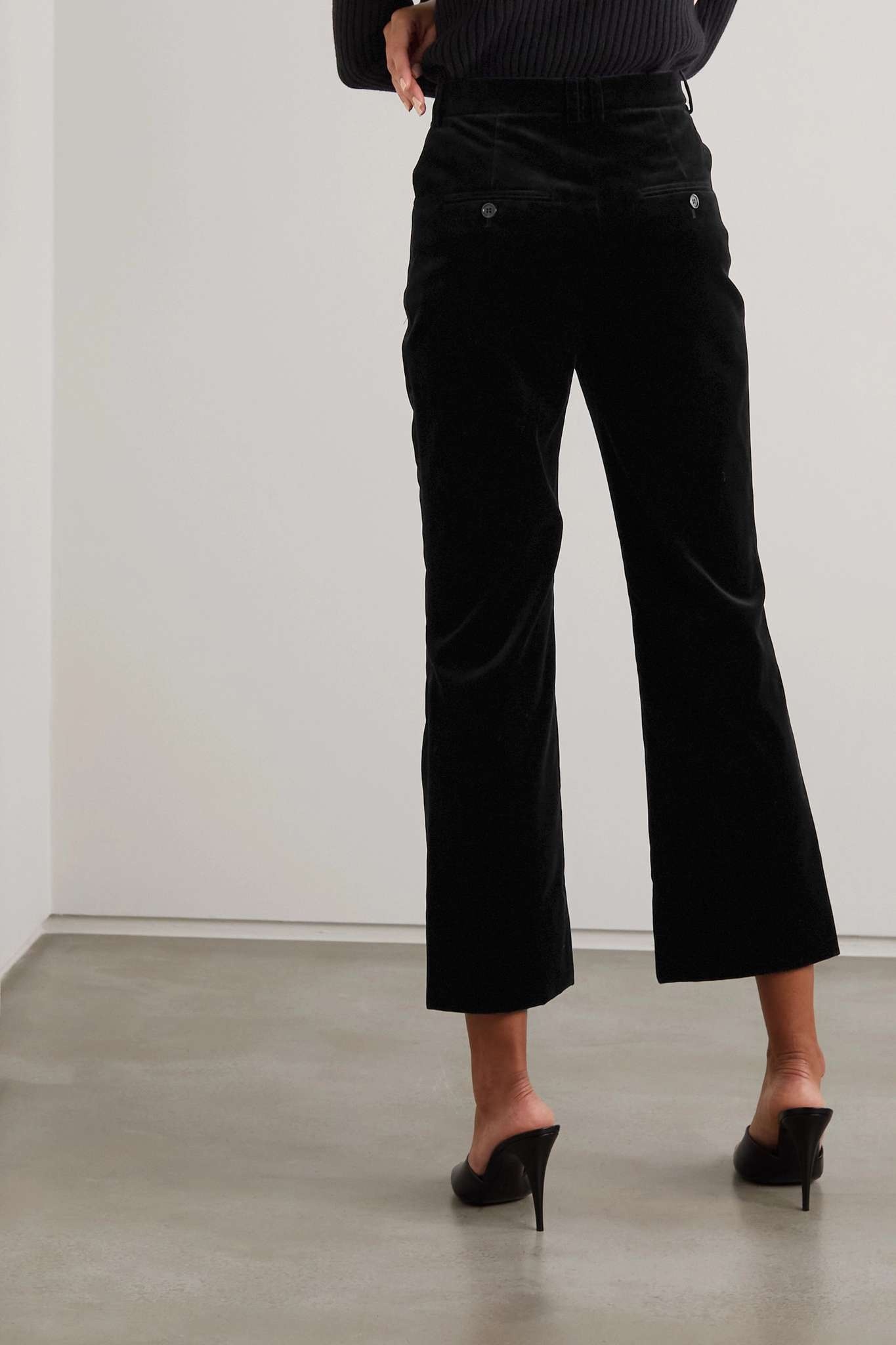 Cropped cotton flared pants - 4