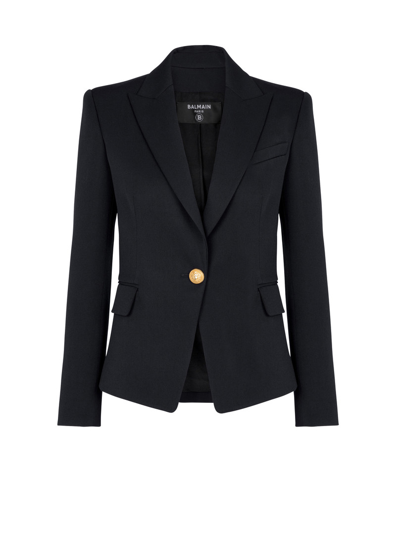 One-button wool blazer 1
