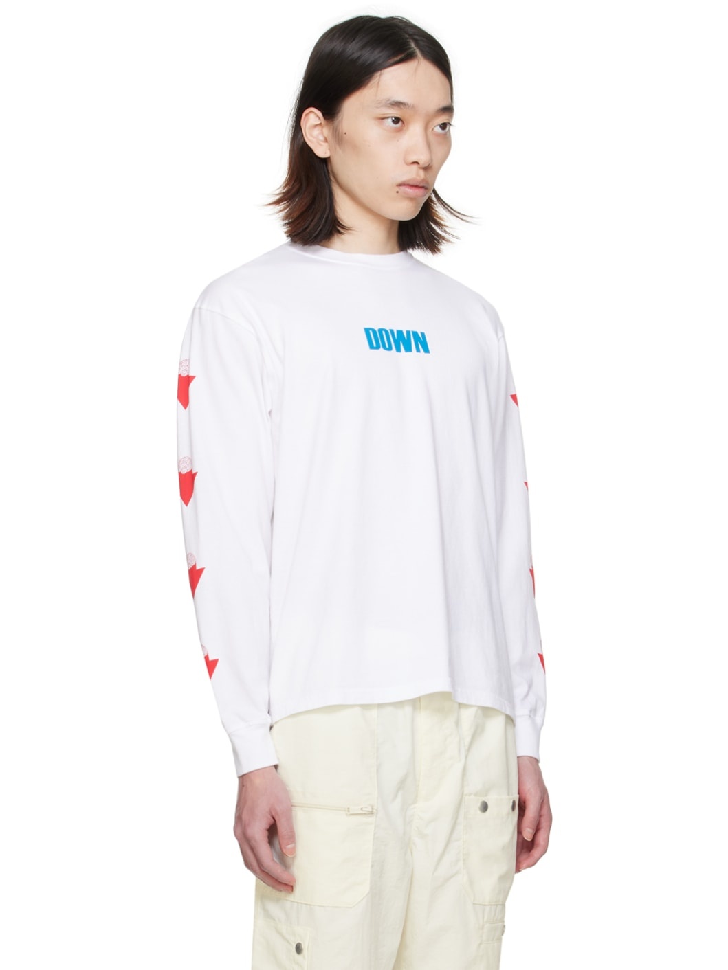 White Printed Long Sleeve T-Shirt - 2