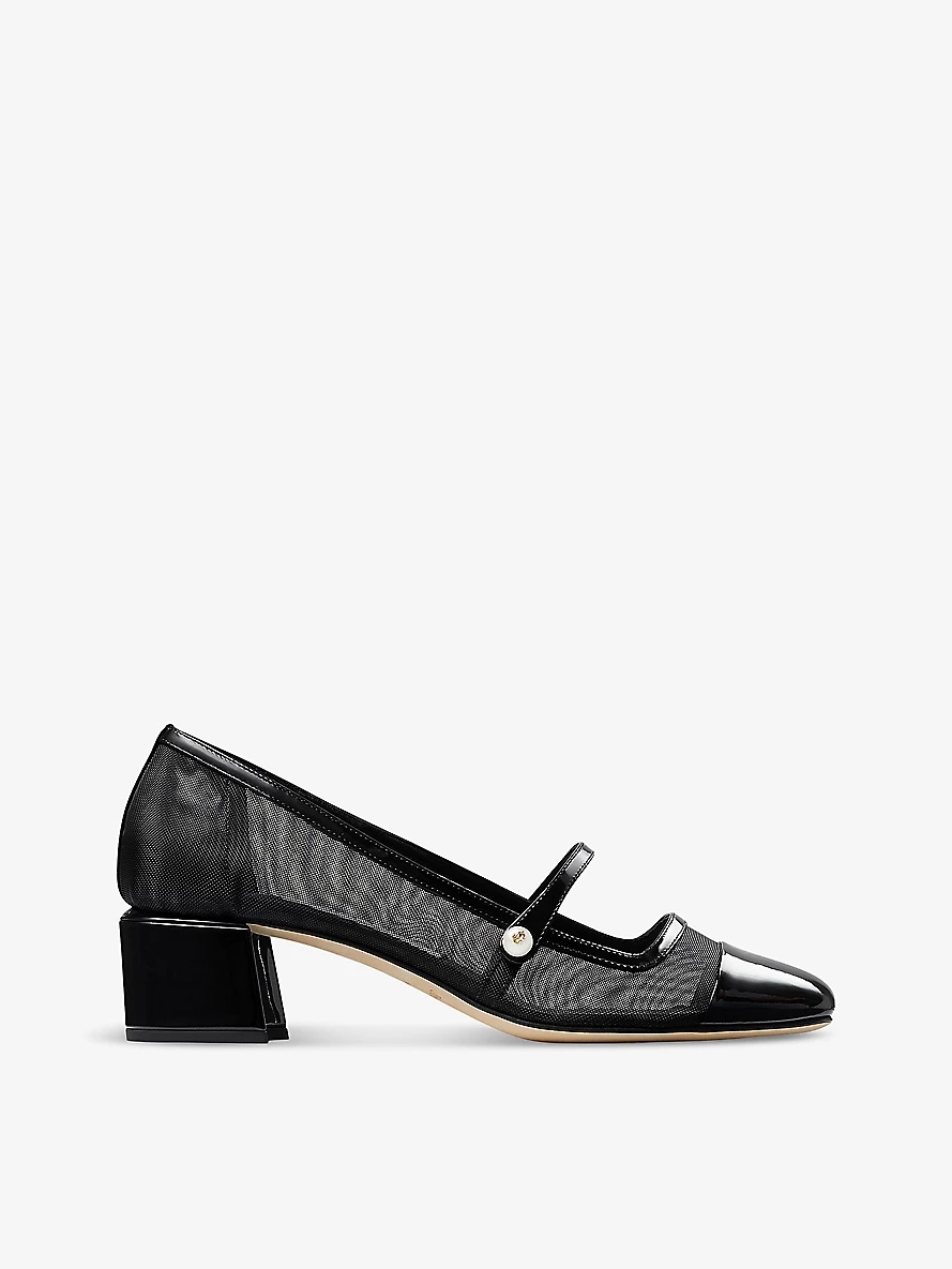 Elisa 45 mesh and patent-leather heeled courts - 1