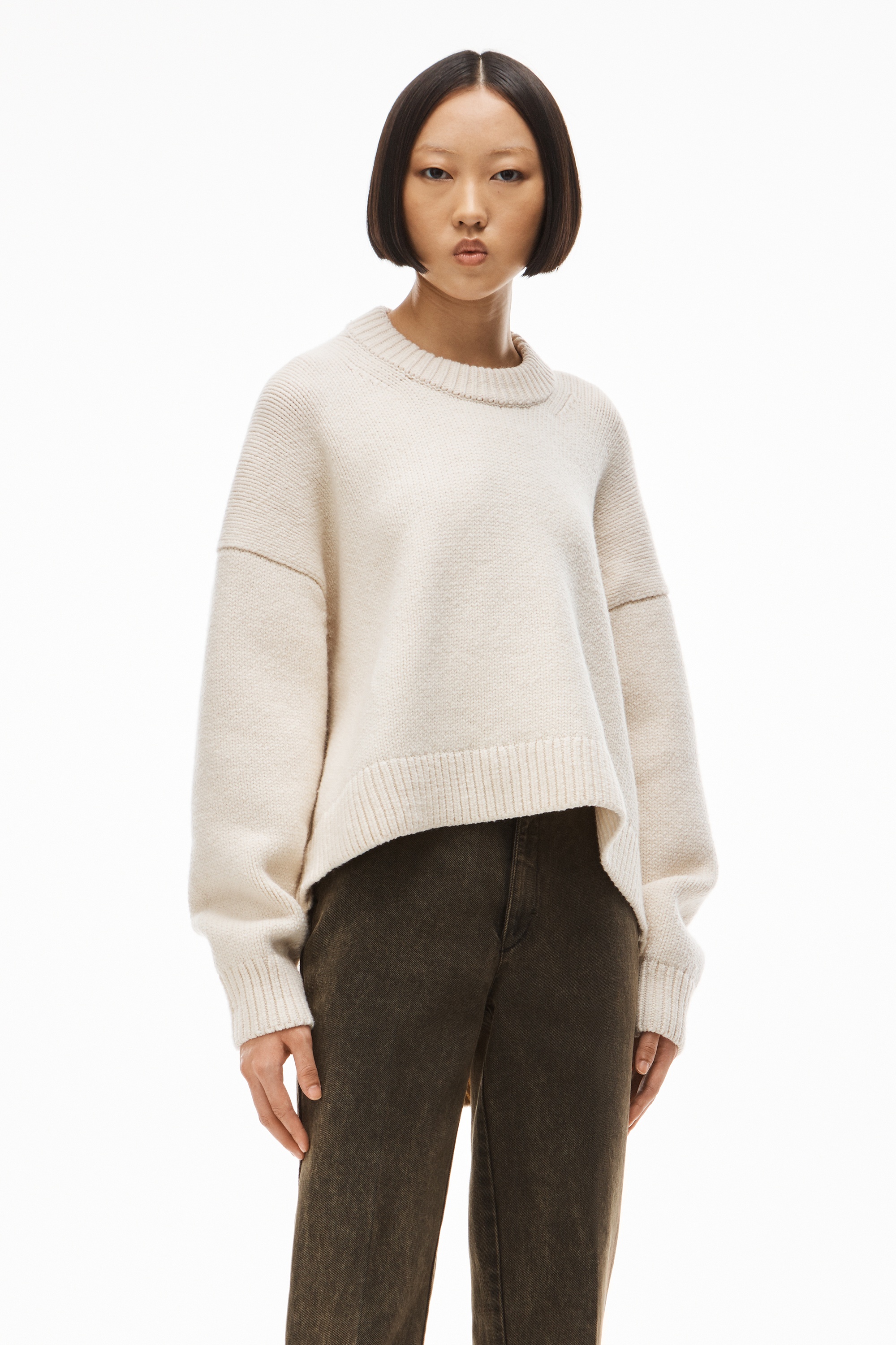 DRAPE BACK PULLOVER IN WOOL - 2