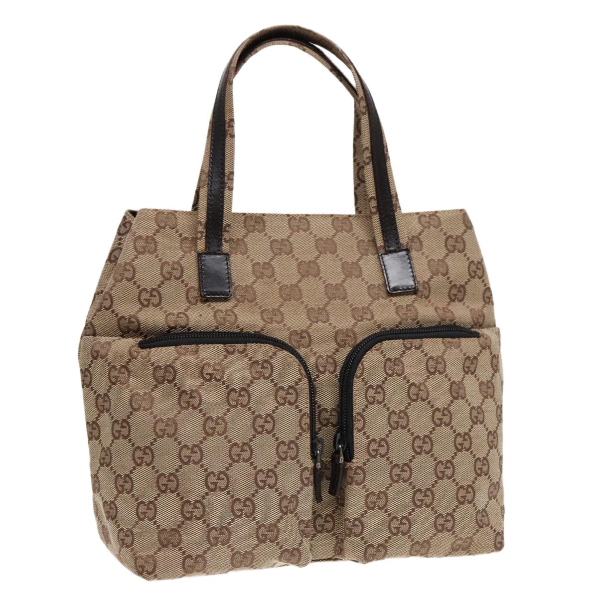 GUCCI GG Canvas Hand Bag Beige Silver 002 002 - 2