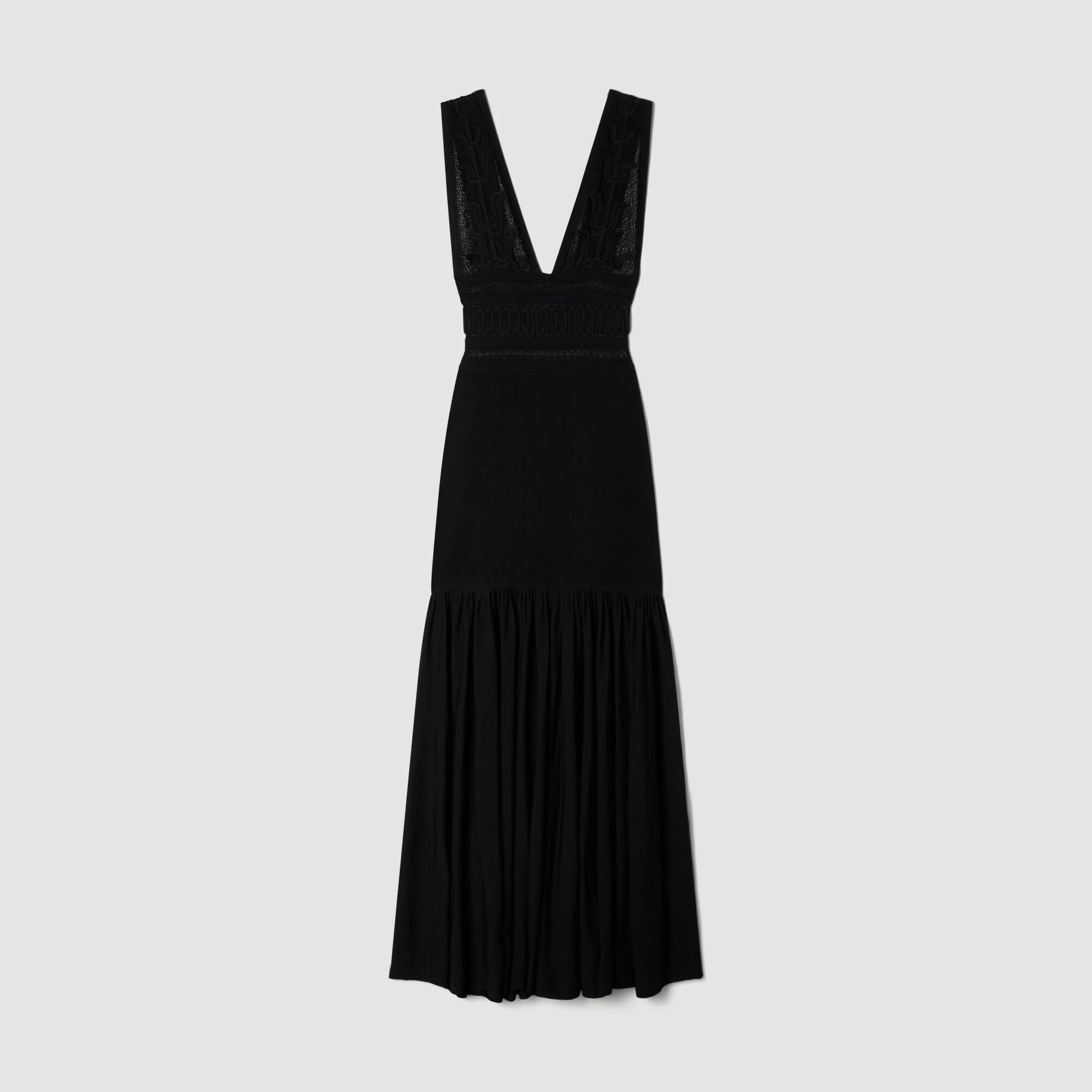 RUFFLED KNIT MAXI DRESS - 1