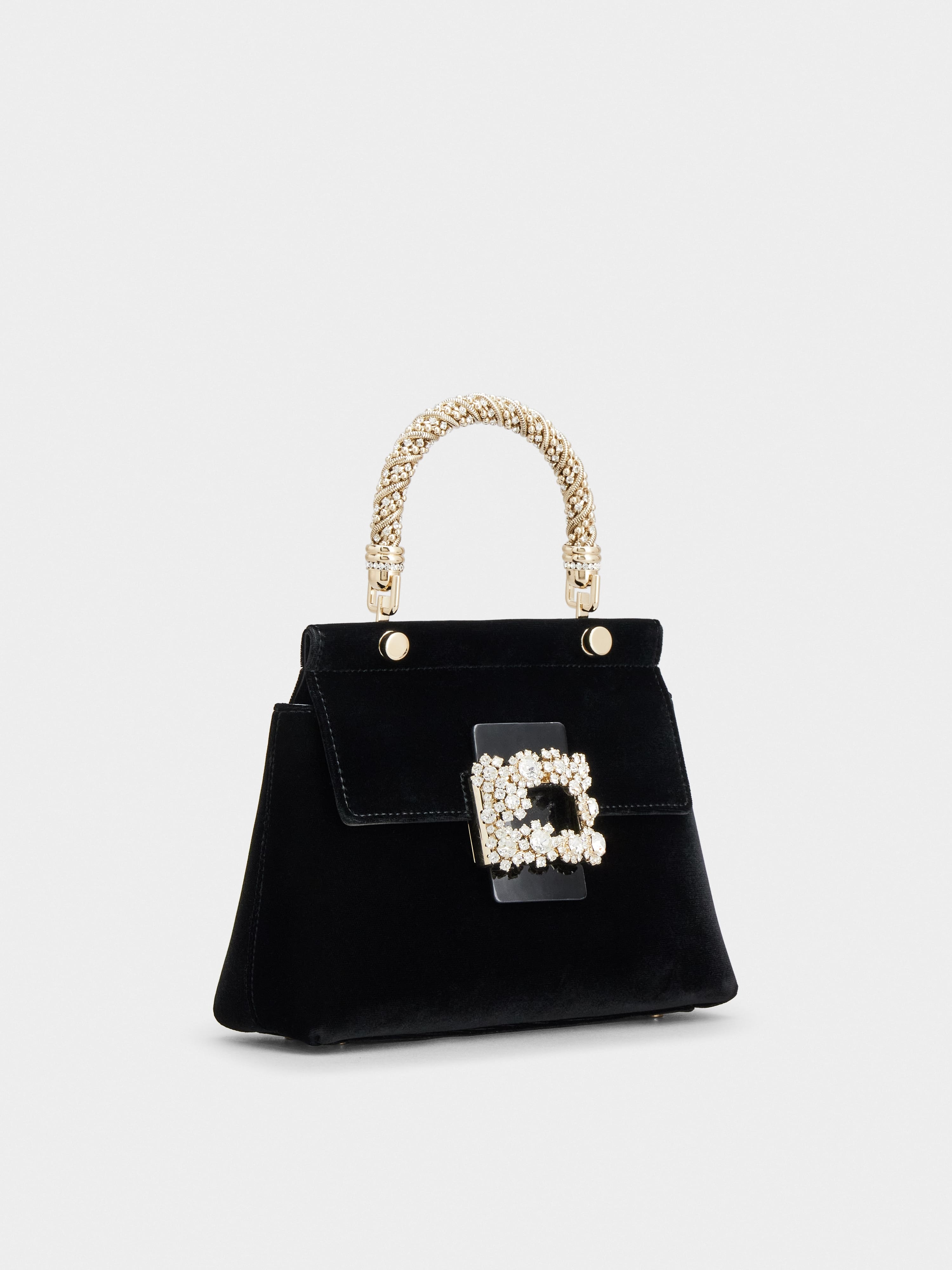 Viv' Flower Strass Jewel Cabas Mini Bag in Velvet - 3