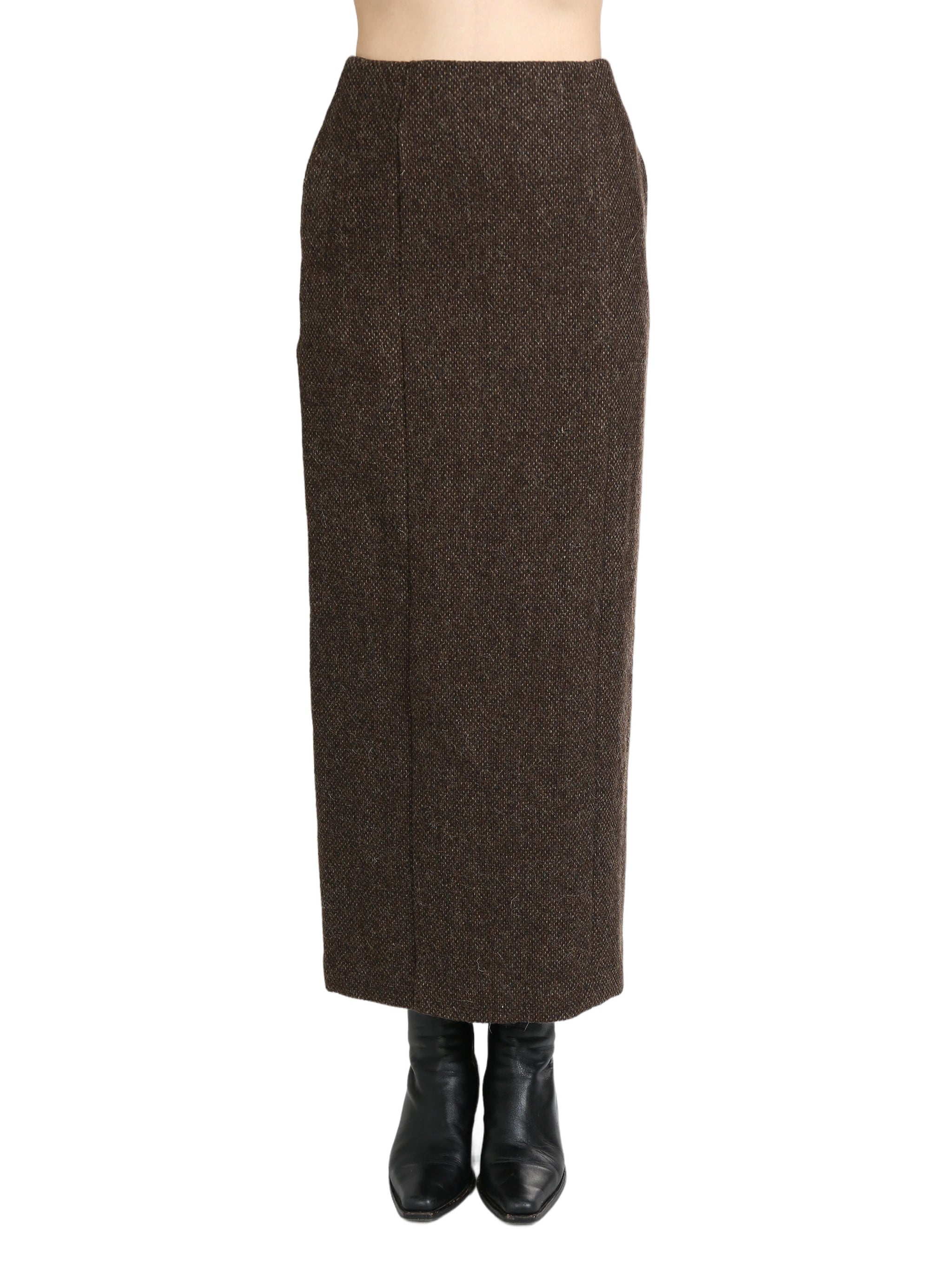 AURALEE AURALEE - Women Lama Shetland Wool Tweed Skirt