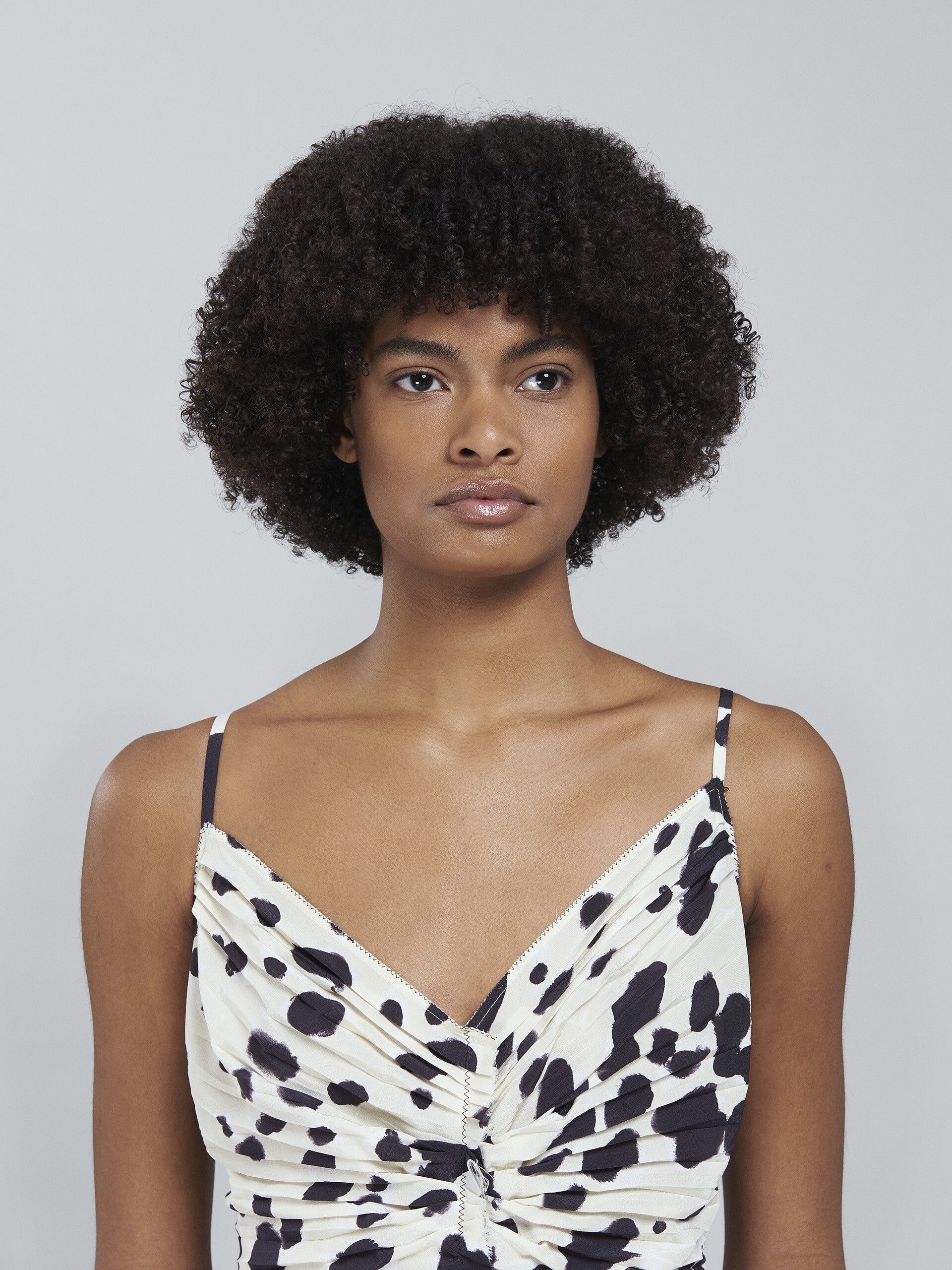 POP DOTS PRINT SILK CRÊPE DRESS - 4