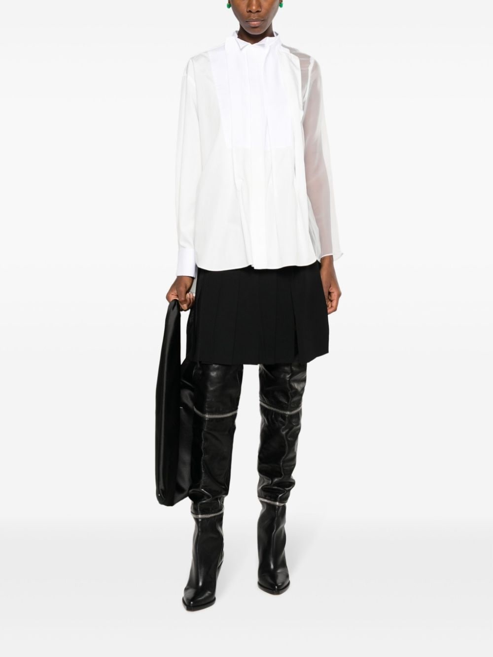 pleated panelled shirt - 2