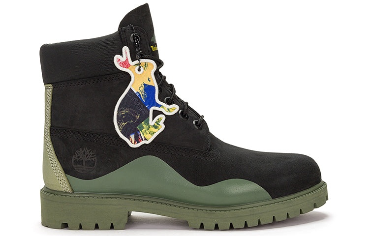 Timberland Heritage 6 Inch Waterproof Boot 'Black Nubuck with Green' A5UYWW - 2