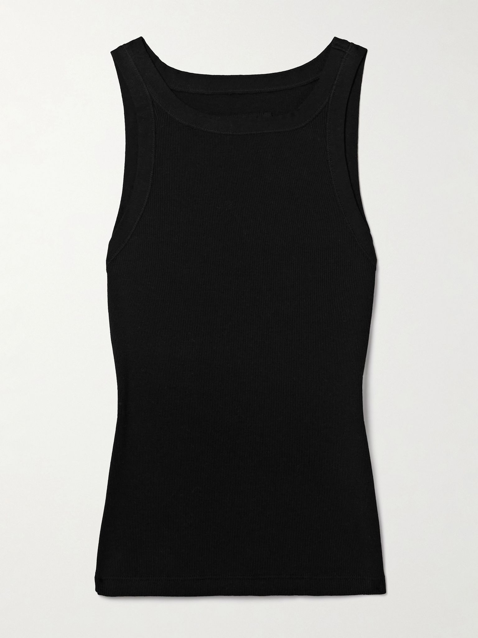 Jennifer ribbed cotton-jersey tank Black - 1