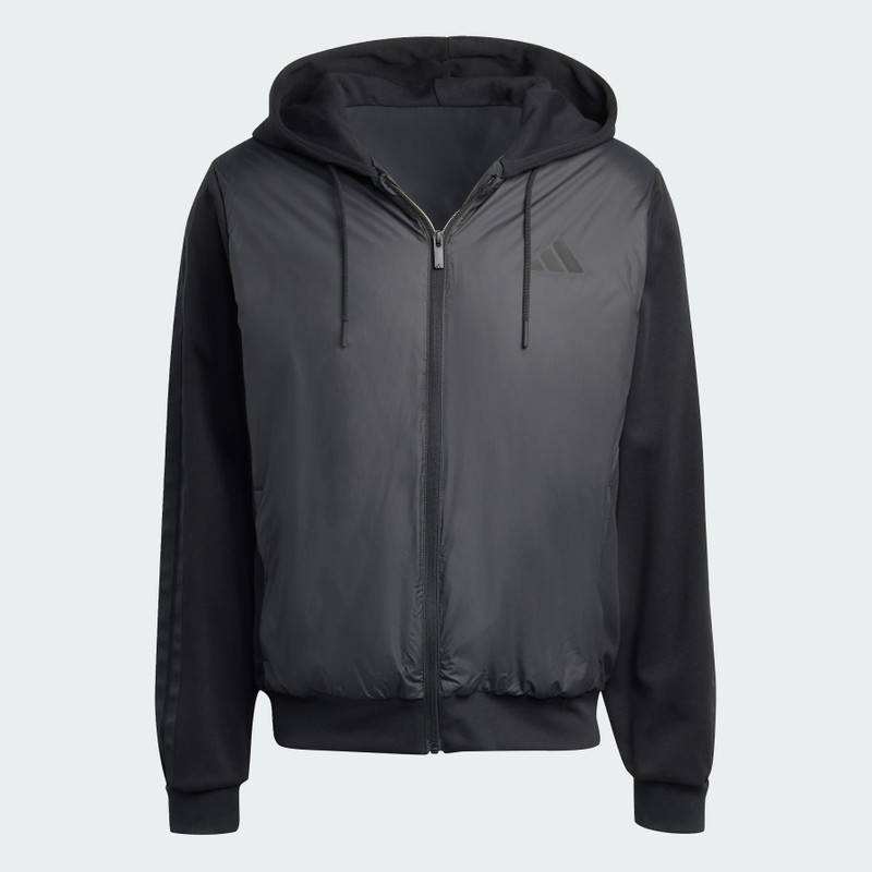 Essentials CLIMAWARM 3-Stripes Insulated Hooded Hybrid Jacket 1