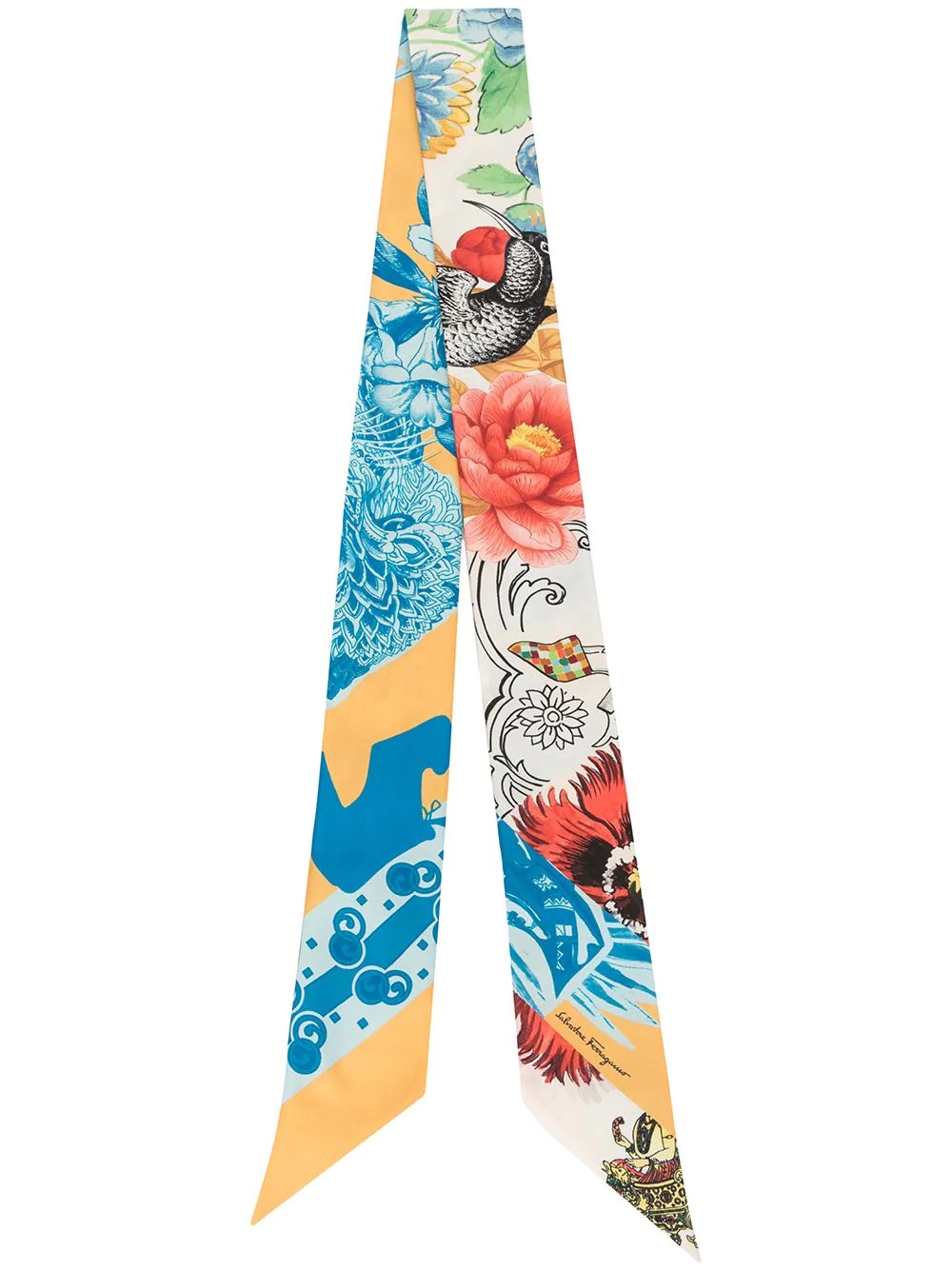 printed silk scarf - 1