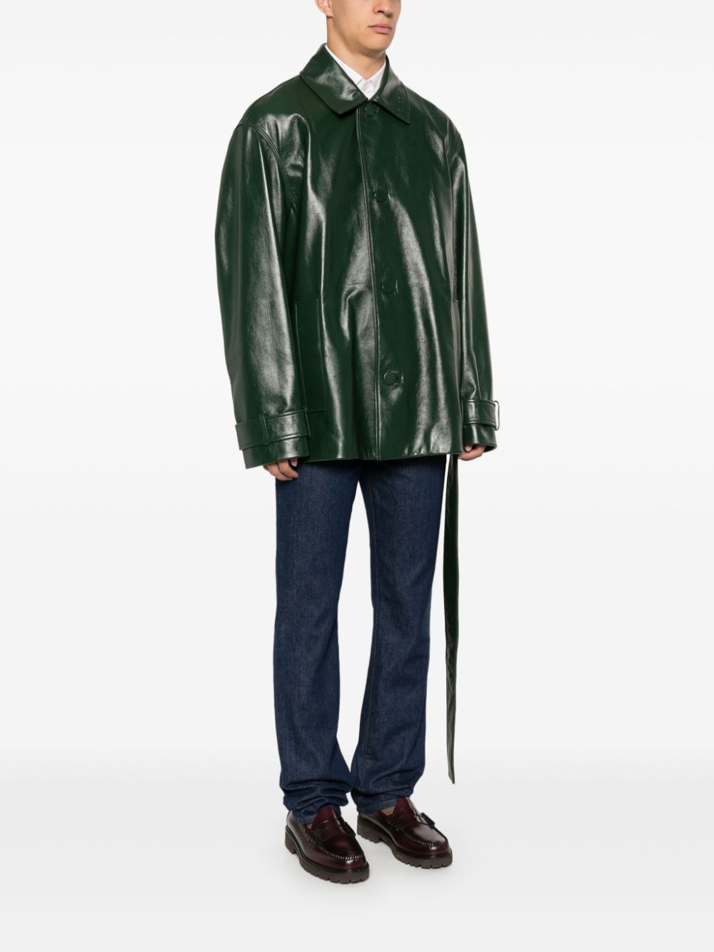 Gucci Trench In Pelle Lucida - 4