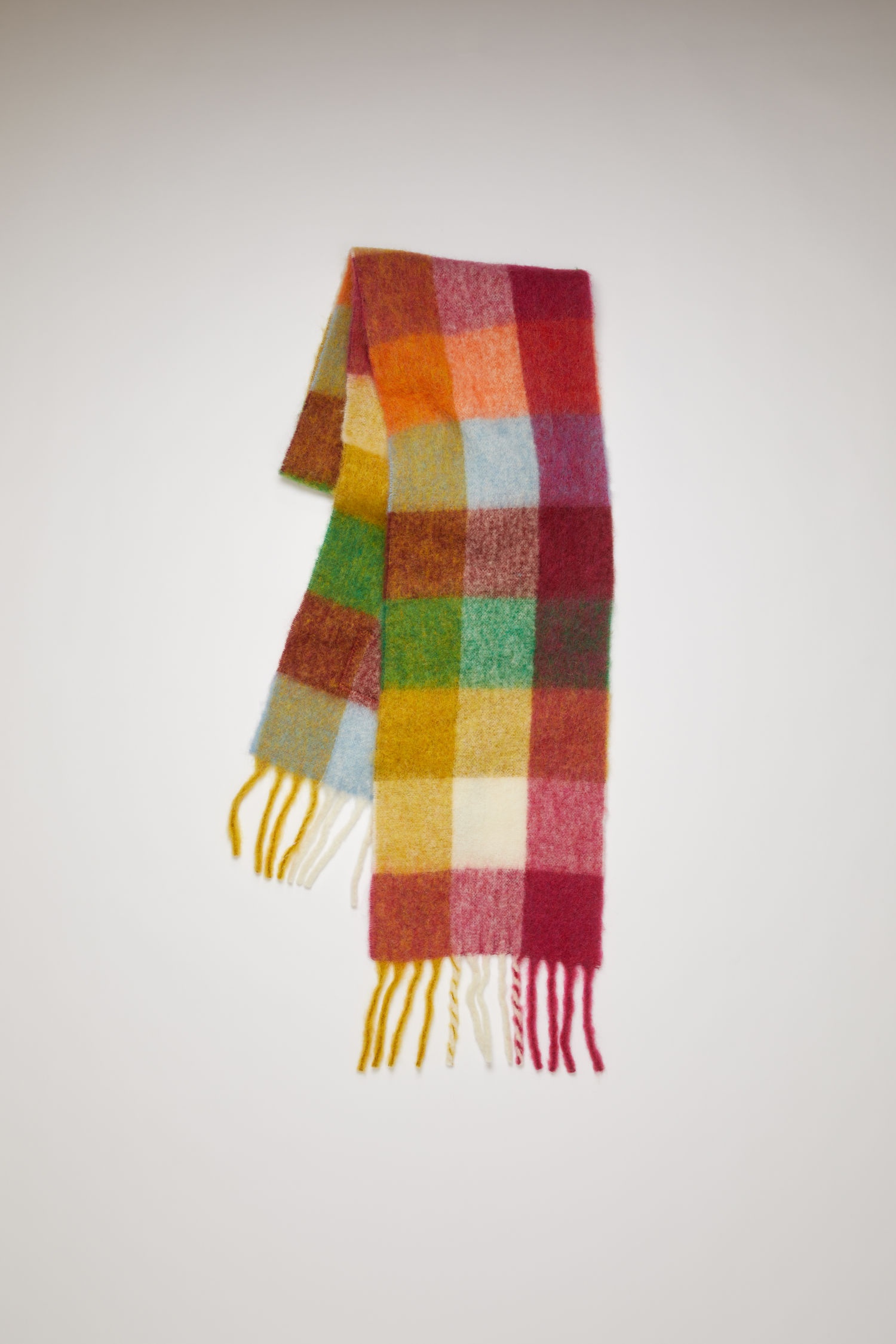 Multi check scarf fuchsia/orange - 3