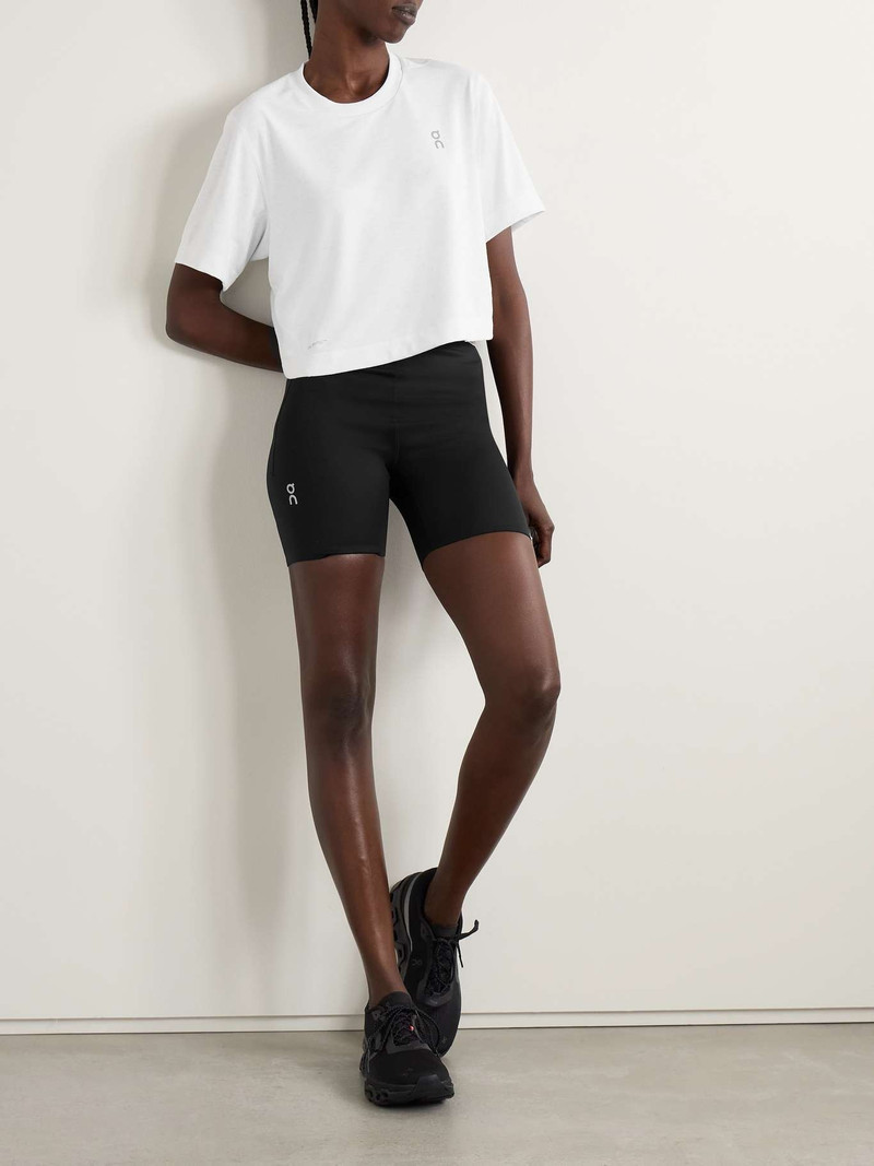 On Train cropped recycled-jersey T-shirt White outlook