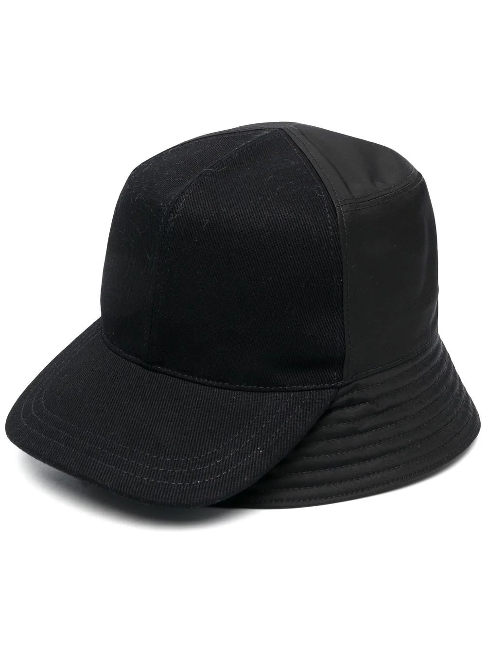 baseball-panel leather bucket hat - 1