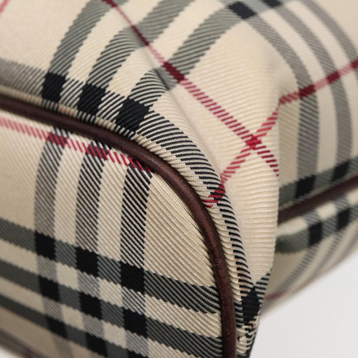 Burberry Nova Check Hand Bag Canvas Beige Silver - 15