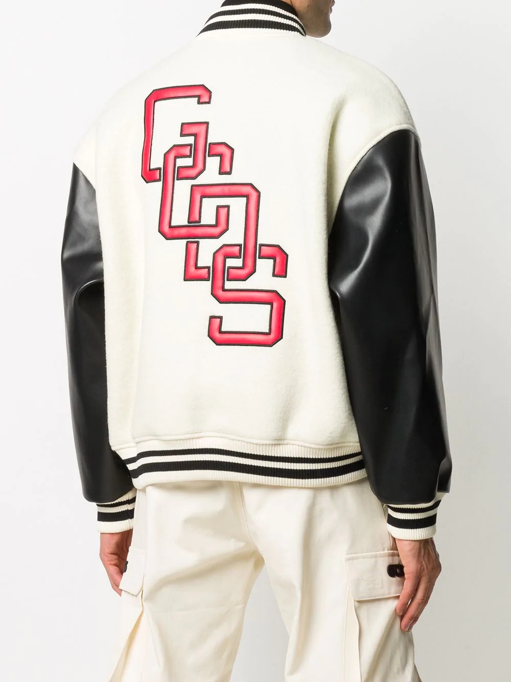 contrast sleeve baseball jacket - 4