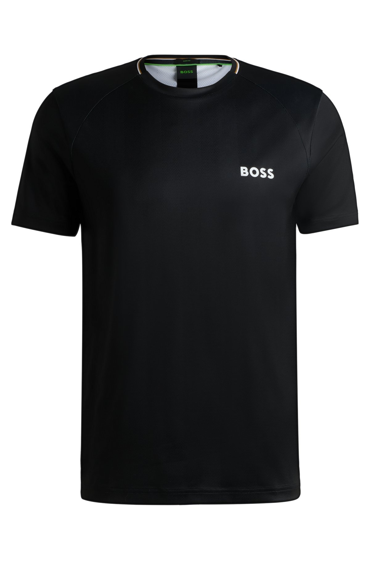 SLIM-FIT T-SHIRT WITH POPCORN STRIPE FABRIC - 1