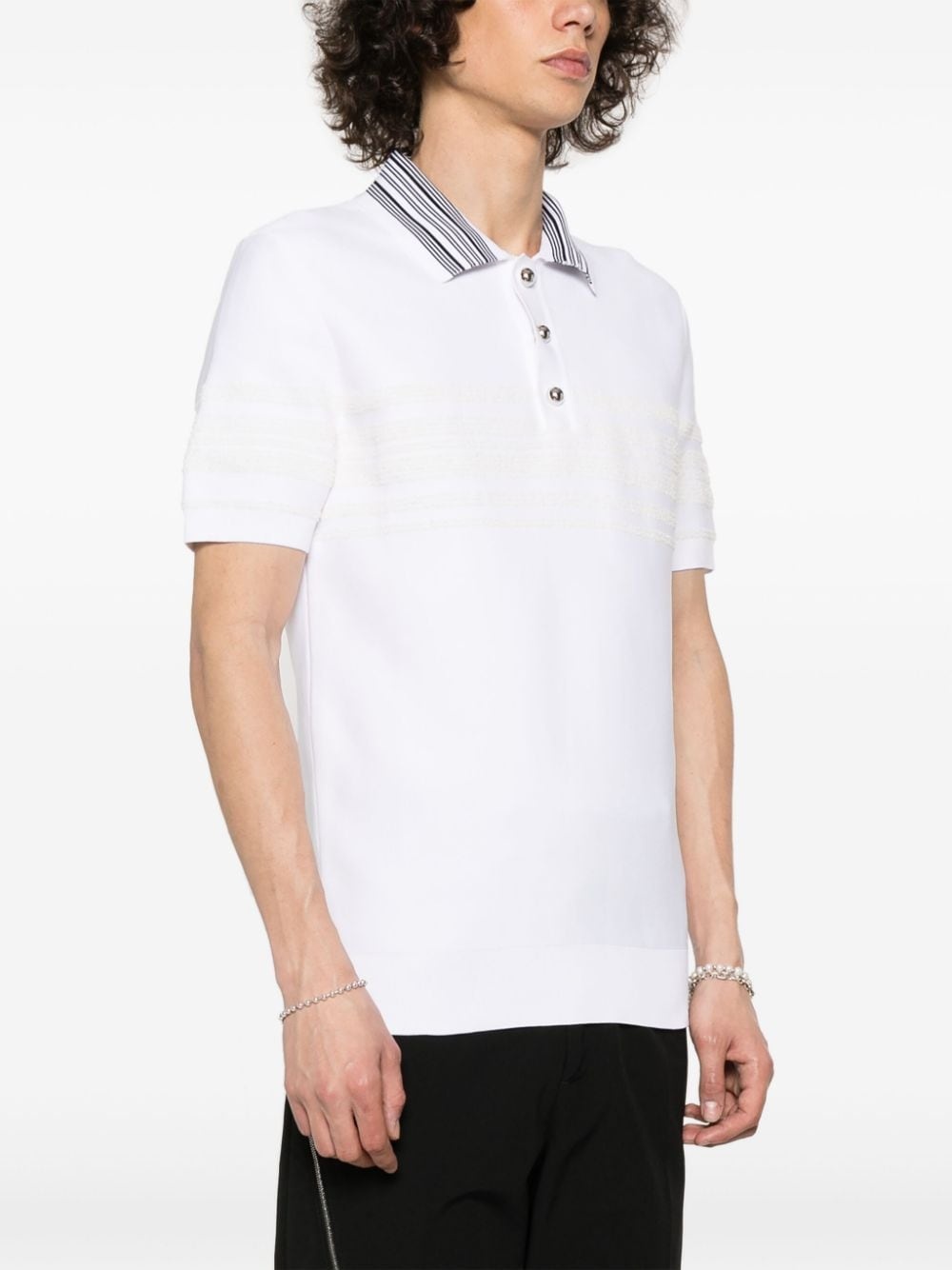 DAWN KNIT POLO POLYCOTTON BLEND WHITE  IVORY - 3