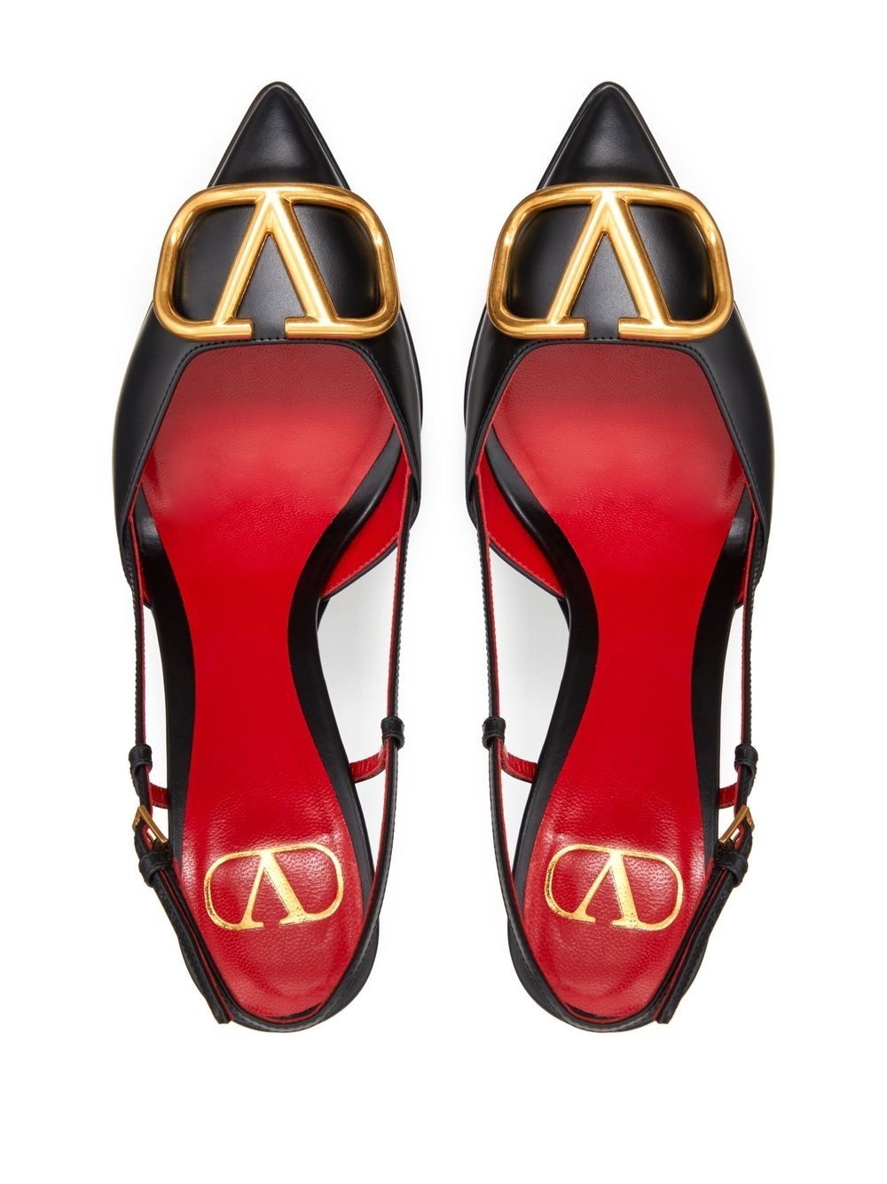 VLogo Signature 120mm slingback leather pumps - 4