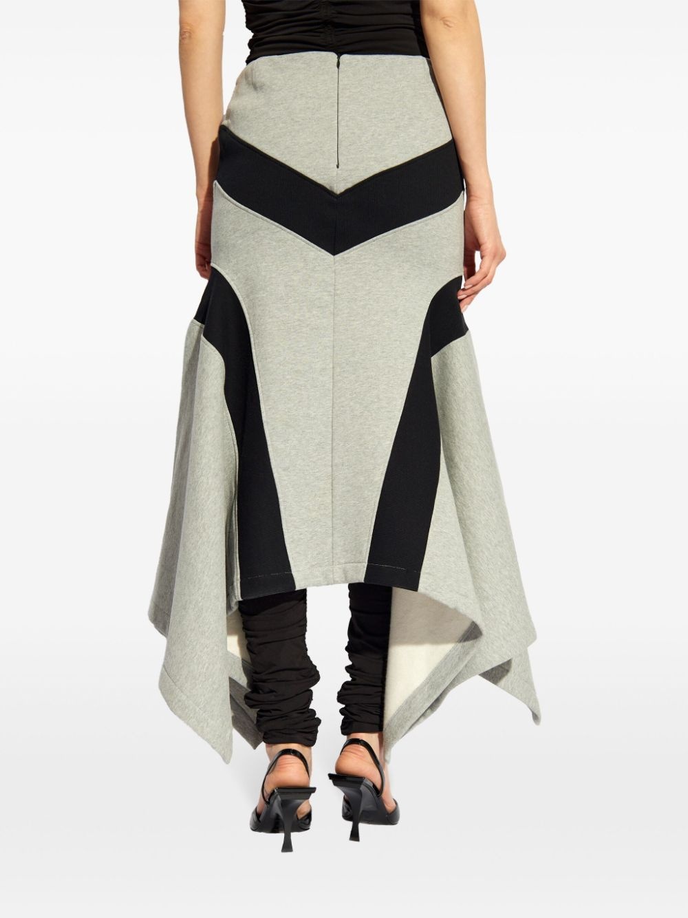 asymmetric cotton midi skirt - 4