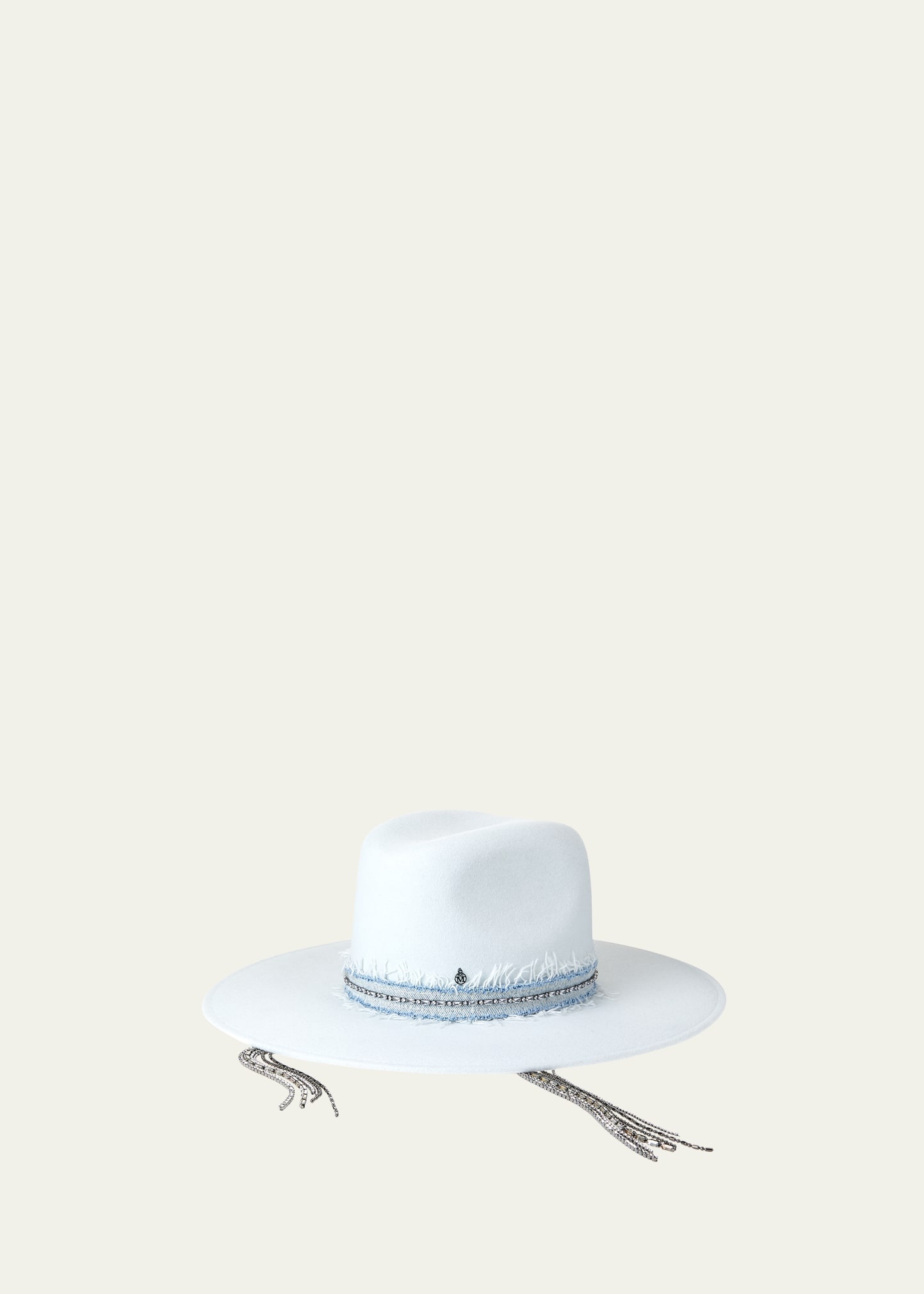 Eliza Fedora With Embellished Denim Band - 1