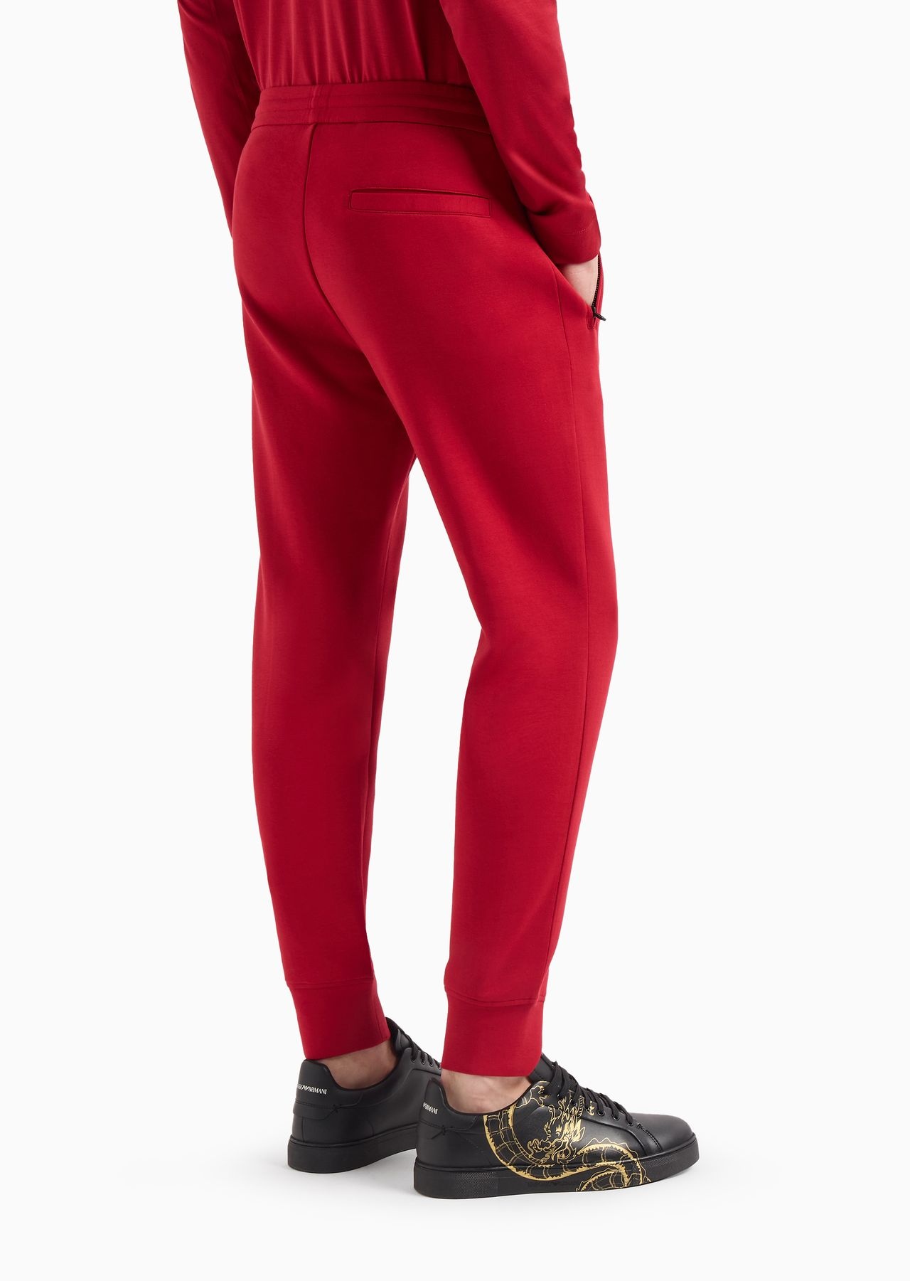 Double-jersey joggers with dragon embroidery - 3
