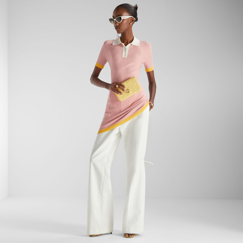 FENDI Dress Pink FF cotton and silk dress outlook
