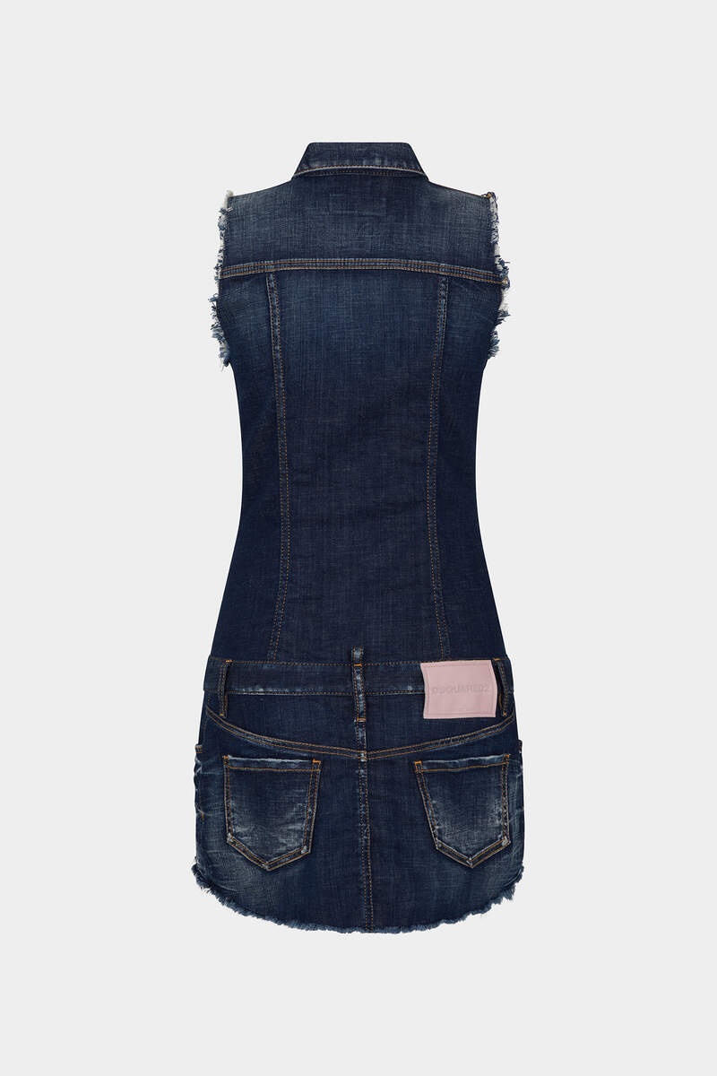 DARK CLEAN WASH DENIM DRESS - 2