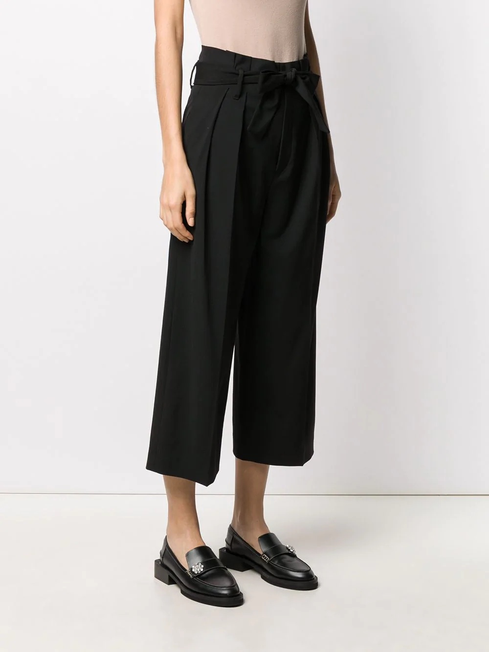 cropped high-waisted pleated trousers - 3