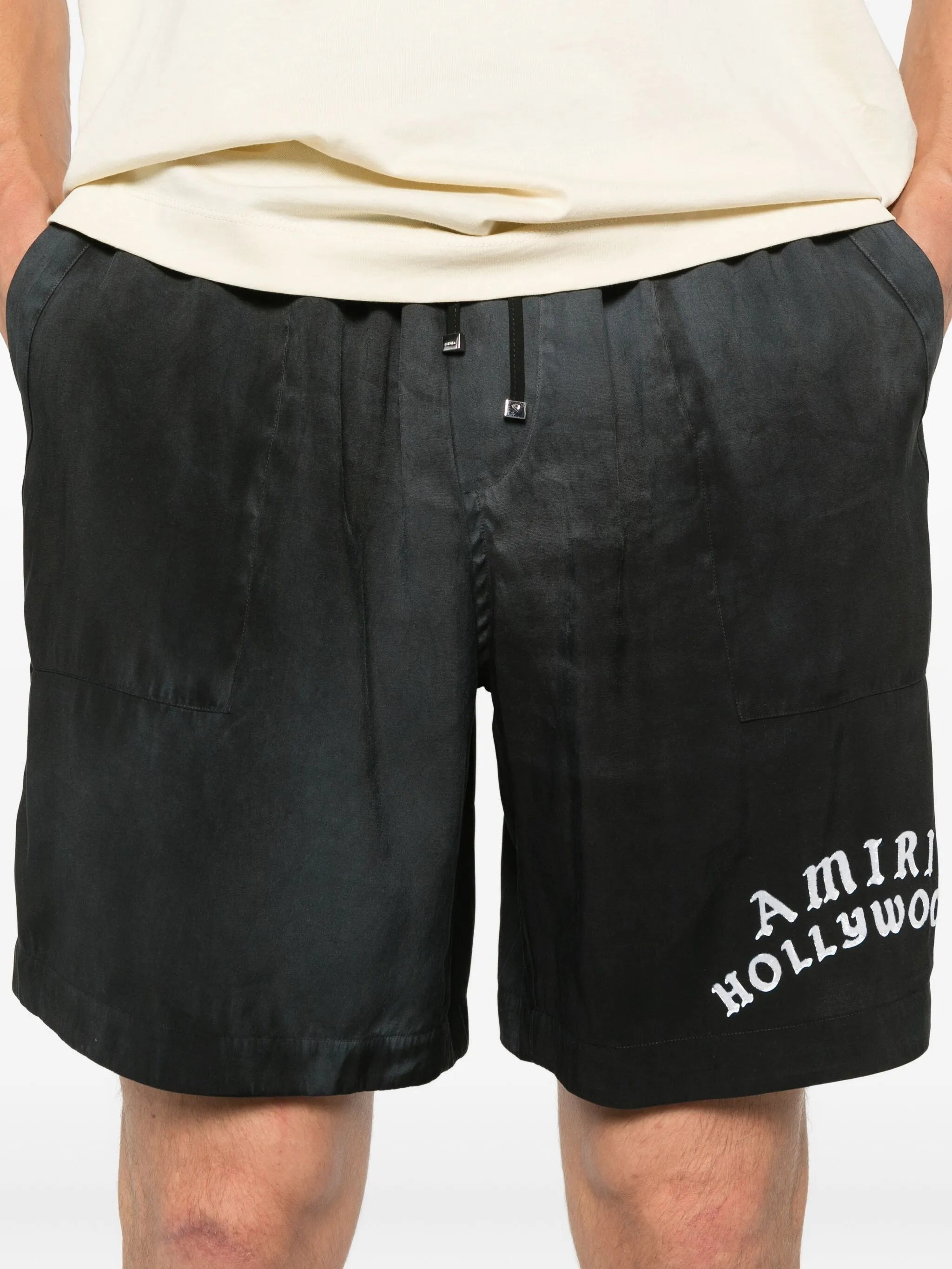 Amiri Logo-embroidered Silk Shorts - 2