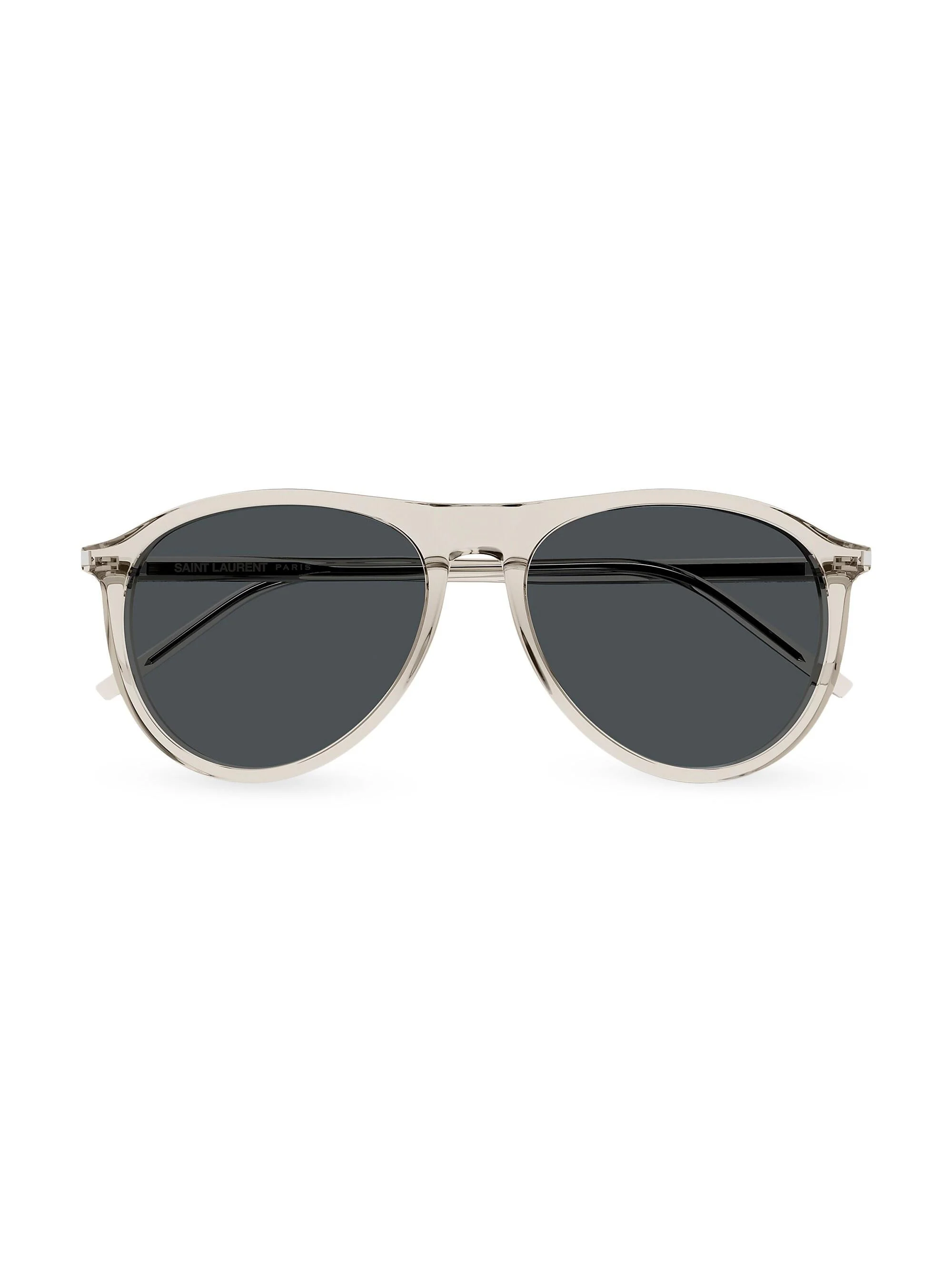 Men's Thin Acetate 56MM Pilot Sunglasses - Translucent Beige Grey - 1