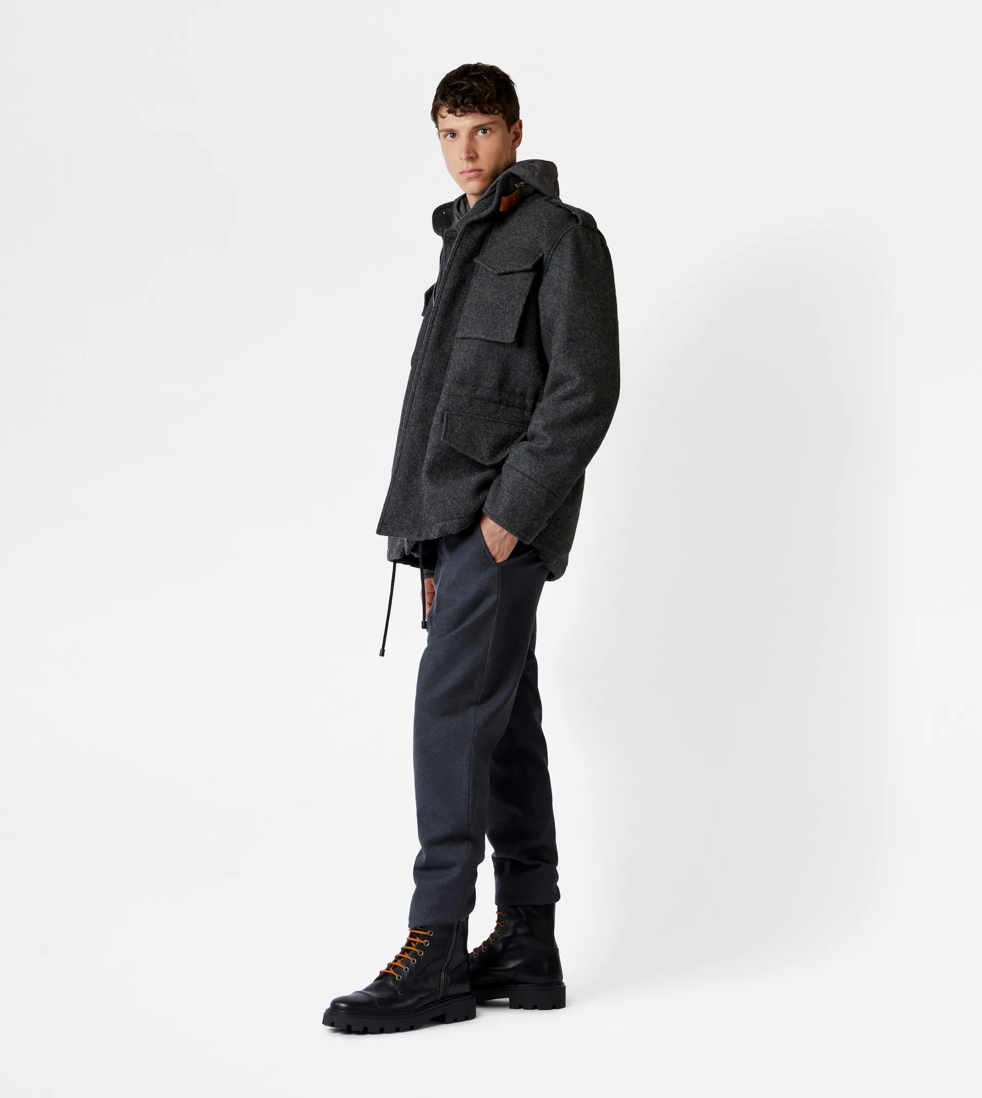 TOD'S OVER FIELD JACKET - GREY - 4