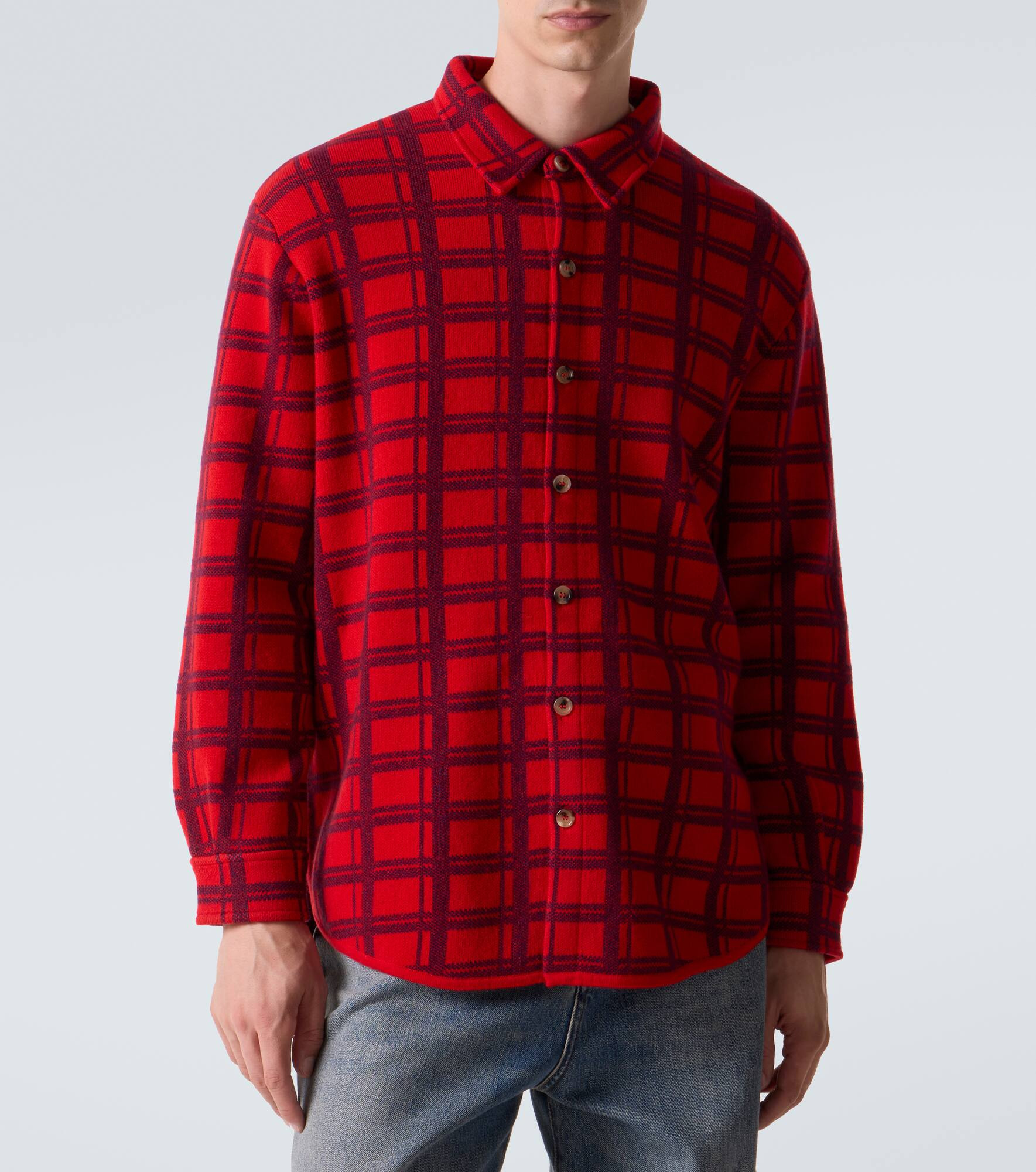 Mr Young checked cashmere shirt - 3